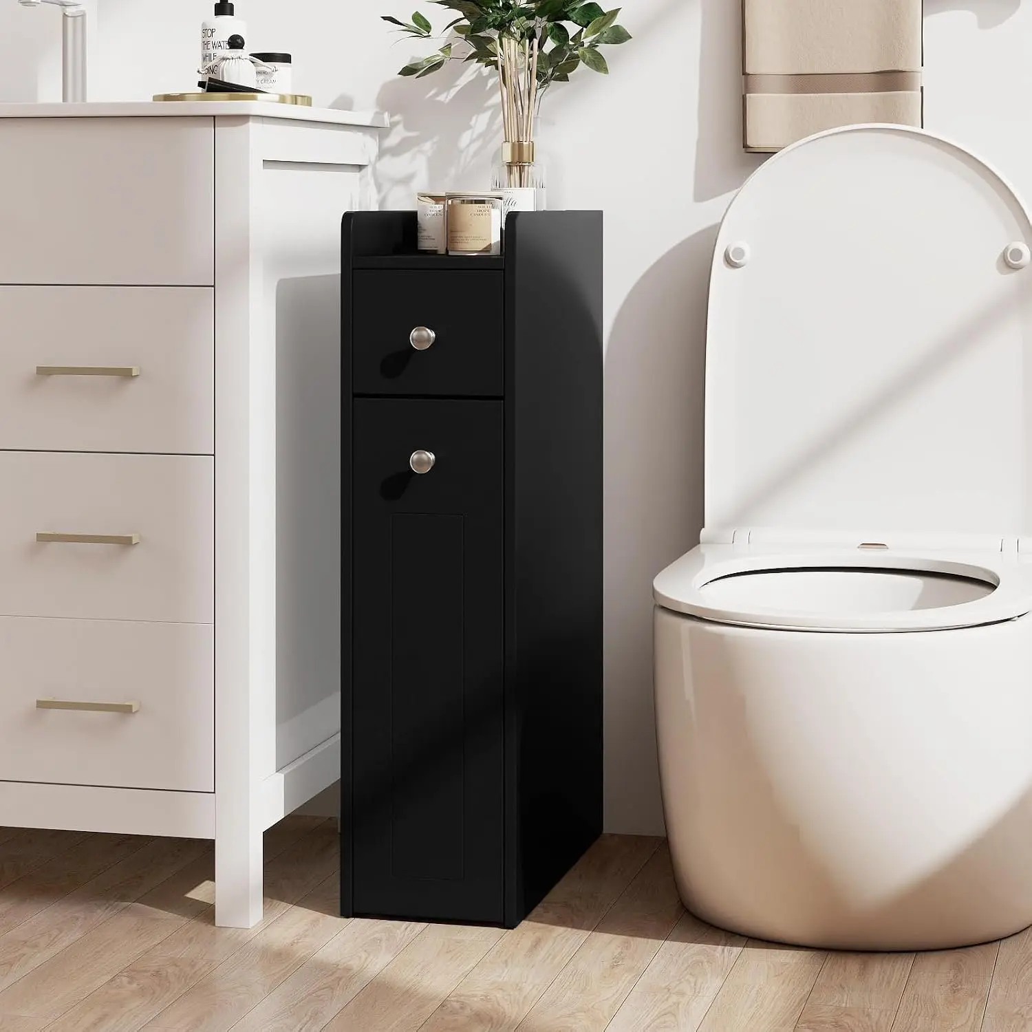 Шкафчик для ванной Costway JV12829DK (Black) - 5