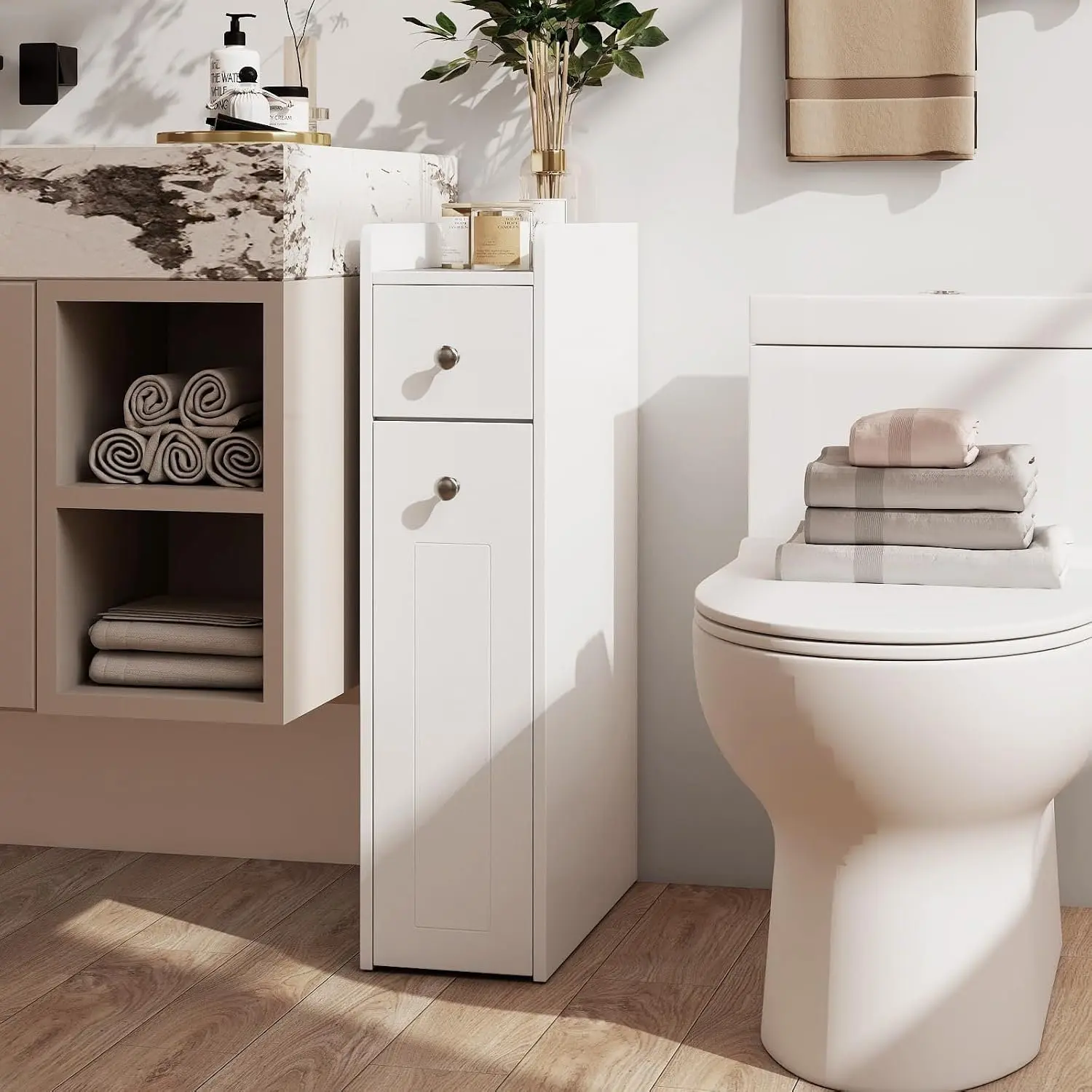 Шкафчик для ванной Costway JV12829WH (White) - 5