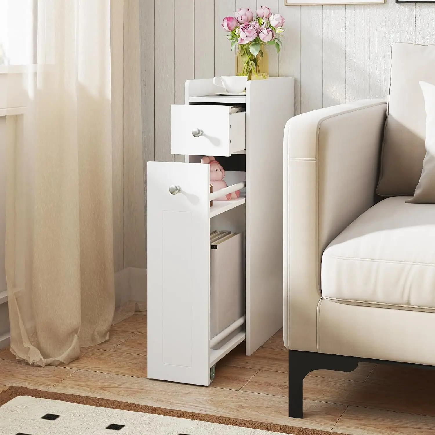 Шкафчик для ванной Costway JV12829WH (White) - 6