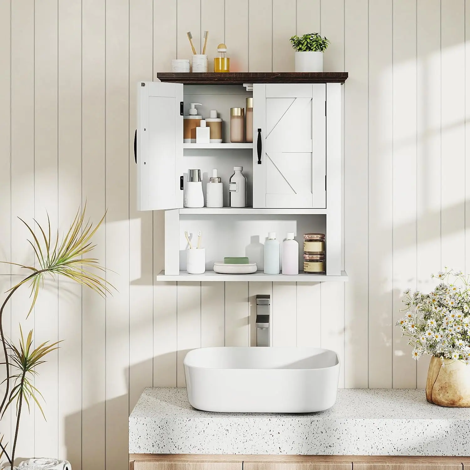 Шкафчик для ванной Costway JV12880WH (White) - 4