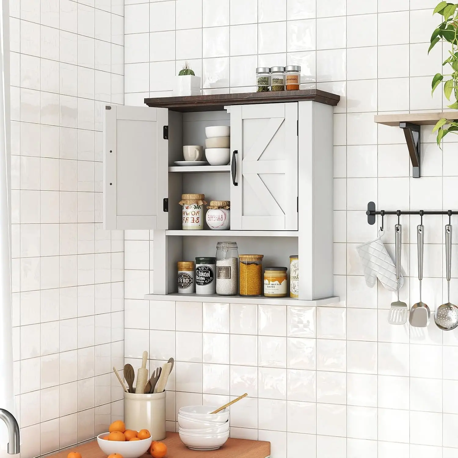 Шкафчик для ванной Costway JV12880WH (White) - 5