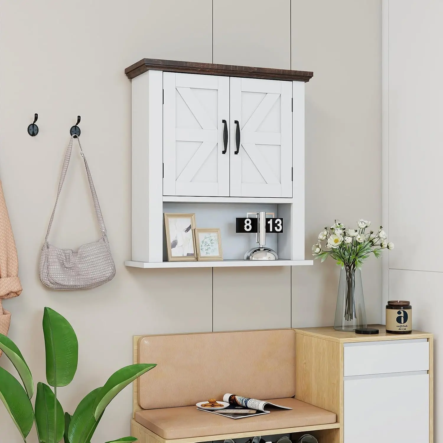 Шкафчик для ванной Costway JV12880WH (White) - 6