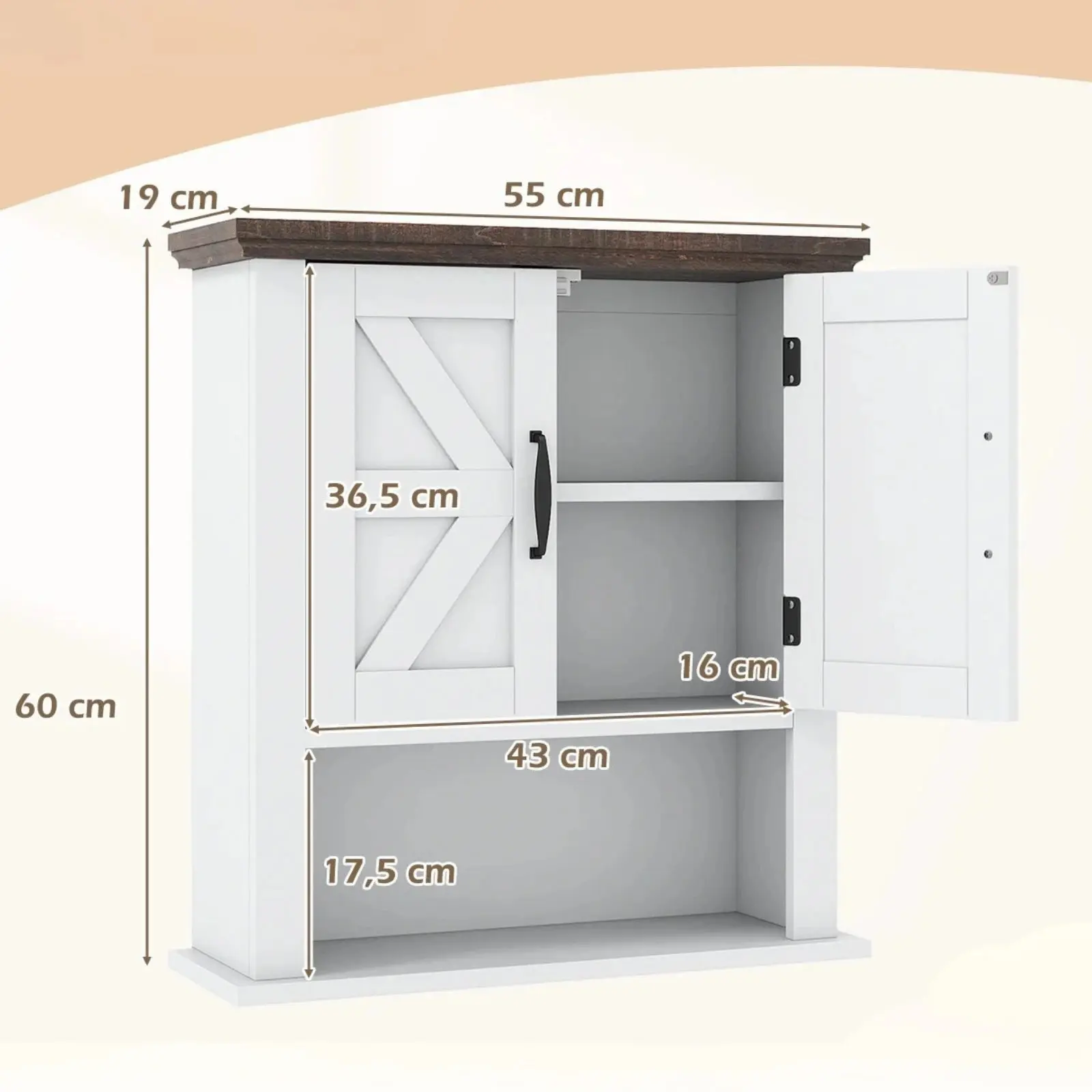 Шкафчик для ванной Costway JV12880WH (White) - 7
