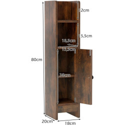 Шкафчик для ванной Costway JV12885CF (Brown) Thumb