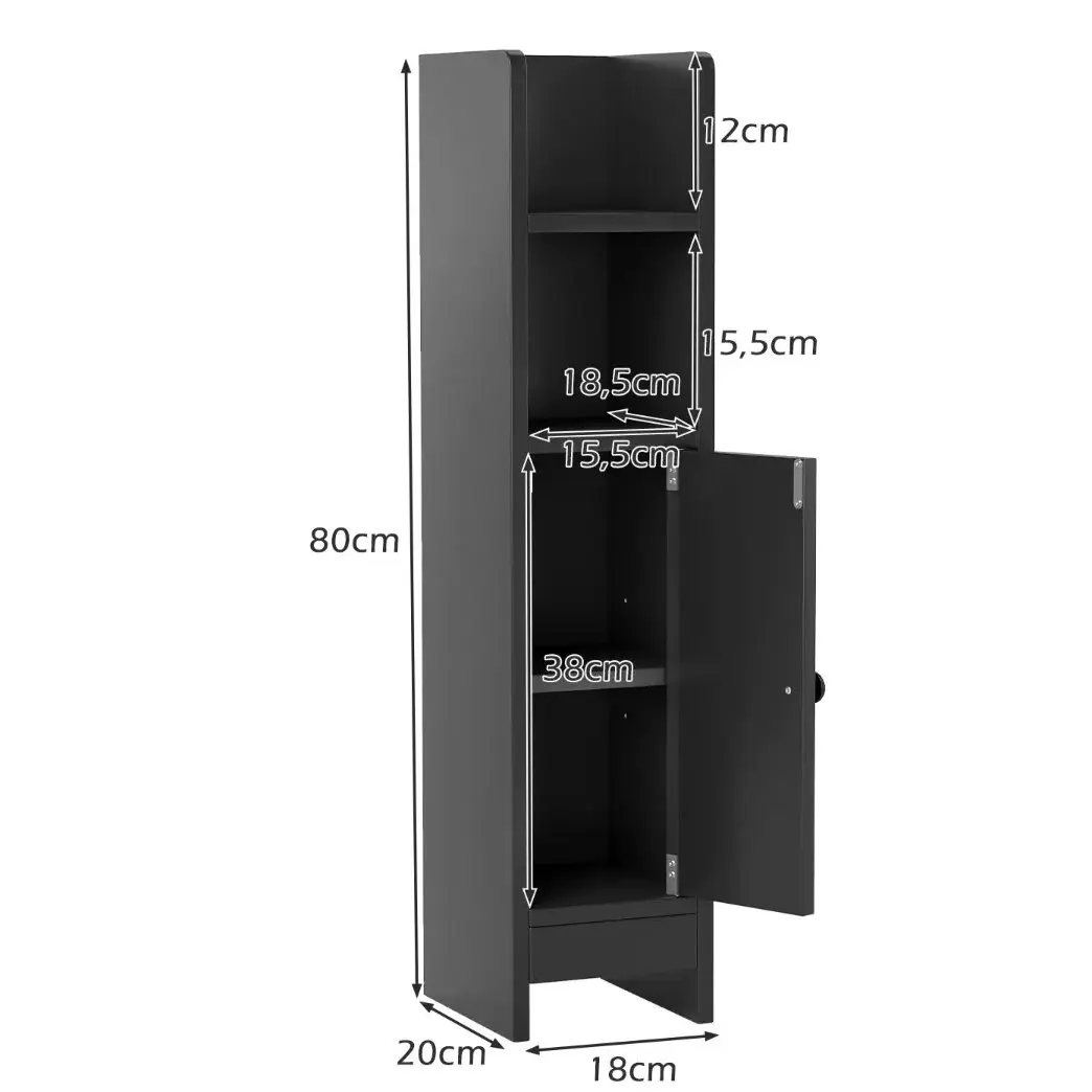 Шкафчик для ванной Costway JV12885DK (Black) - 3