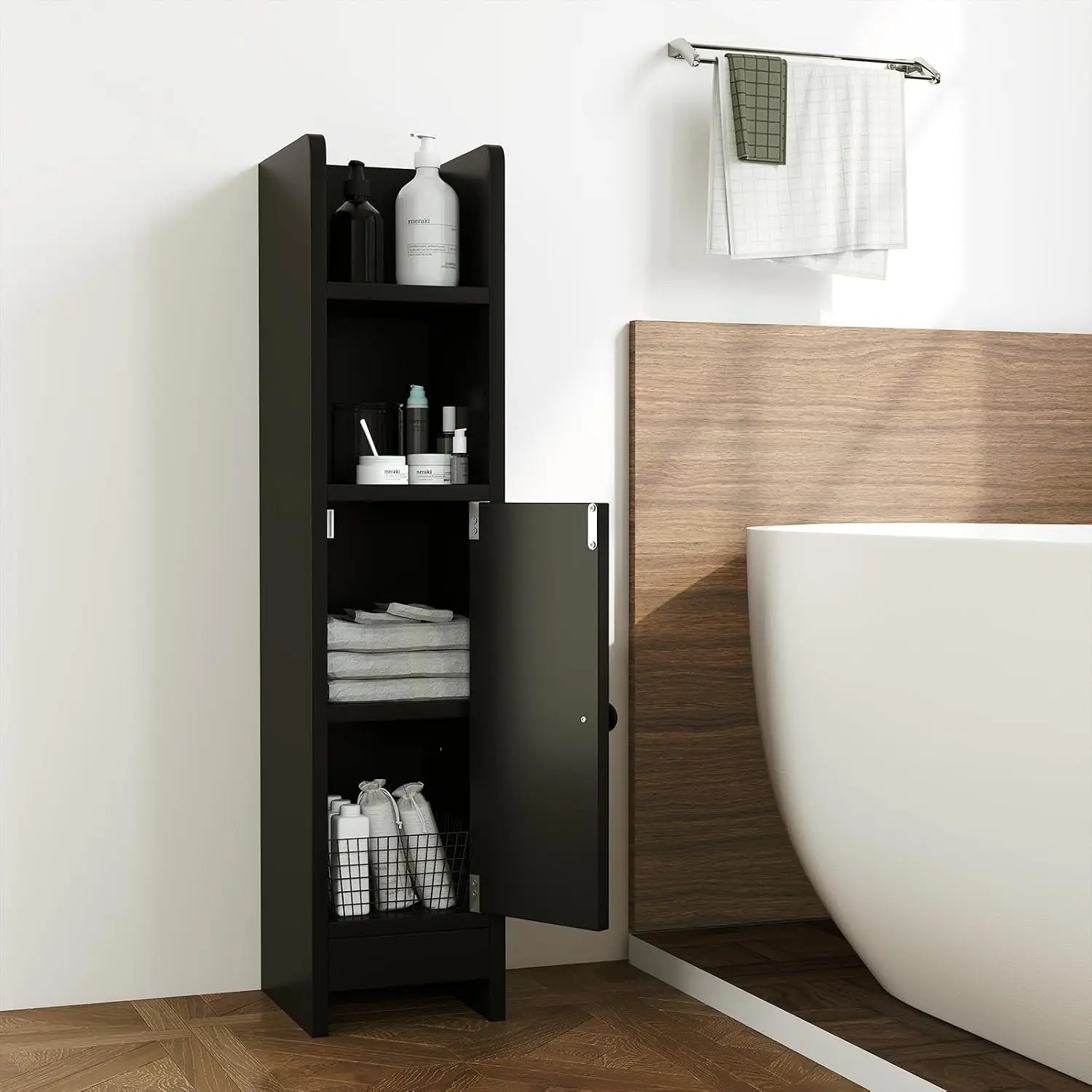 Шкафчик для ванной Costway JV12885DK (Black) - 4