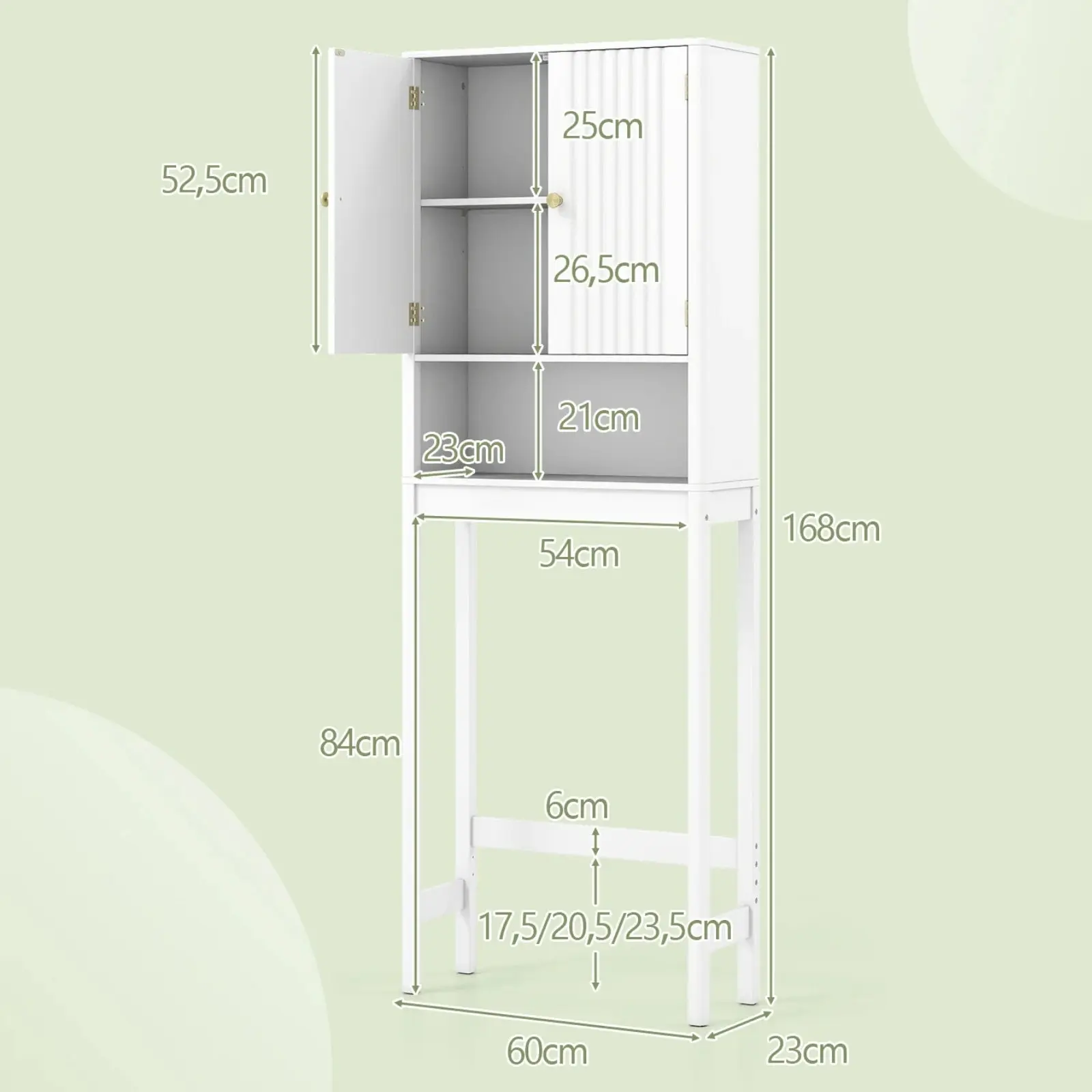 Шкафчик для ванной Costway JV12943WH (White) - 4