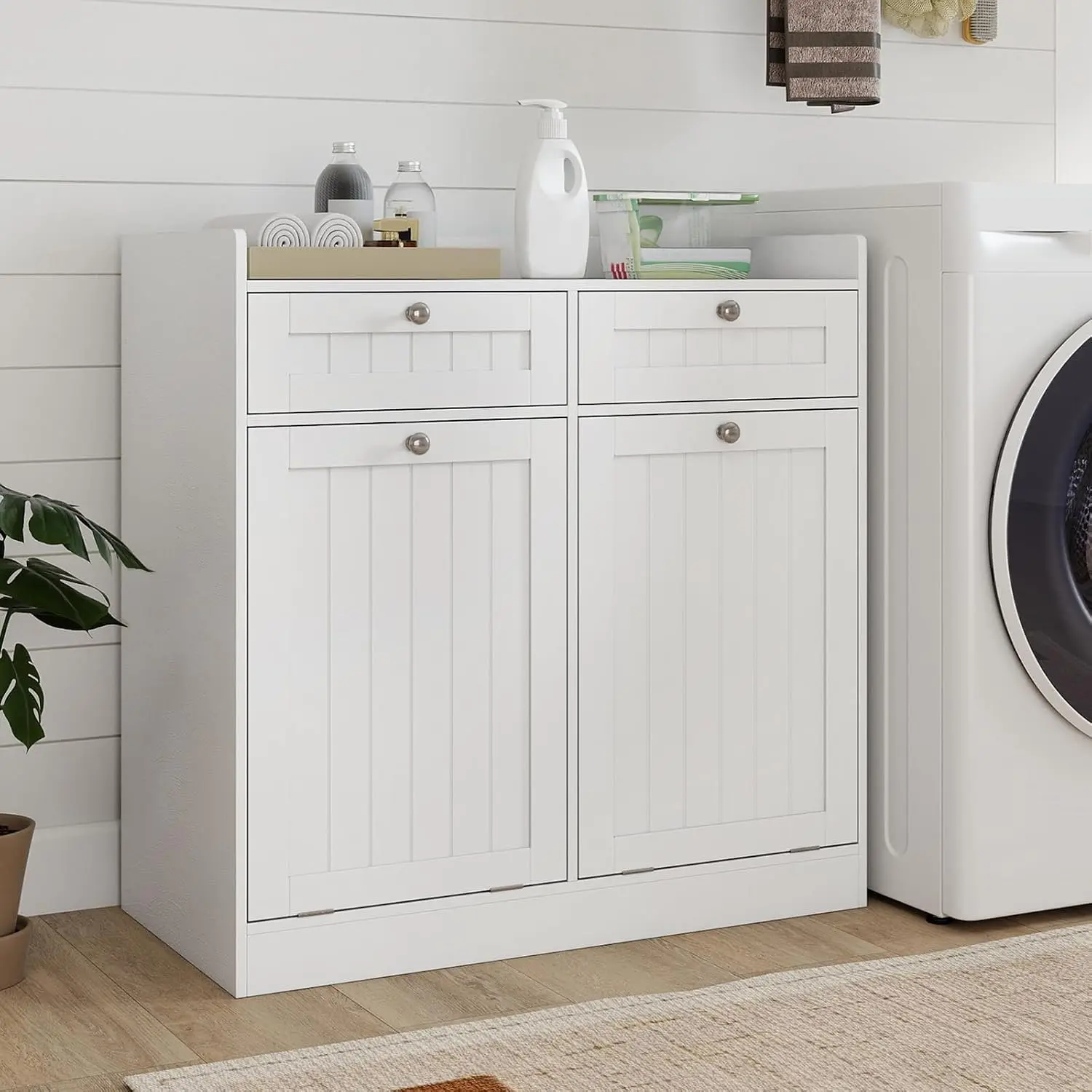 Dulap pentru baie Costway JV13025WH (White) - 4