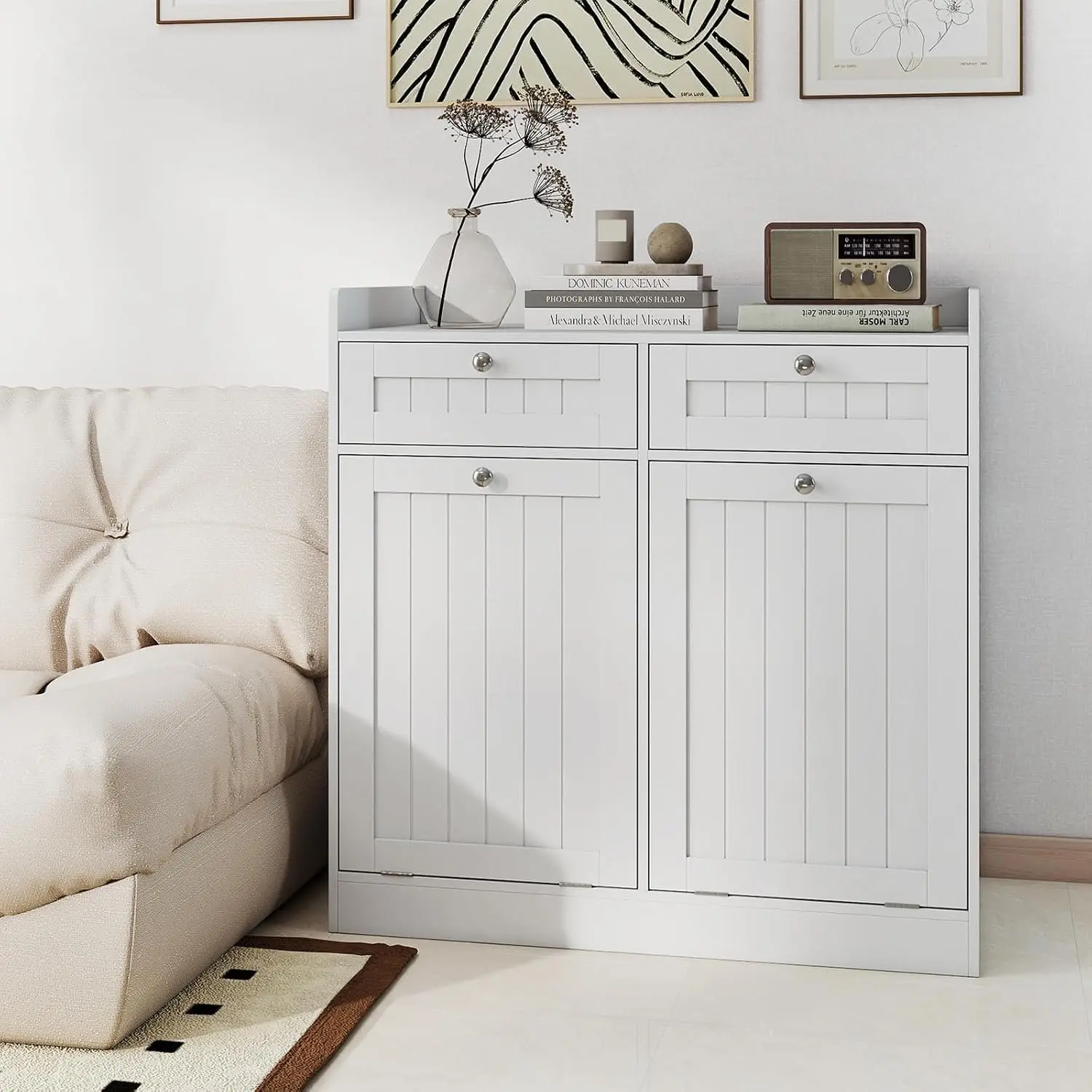 Dulap pentru baie Costway JV13025WH (White) - 5