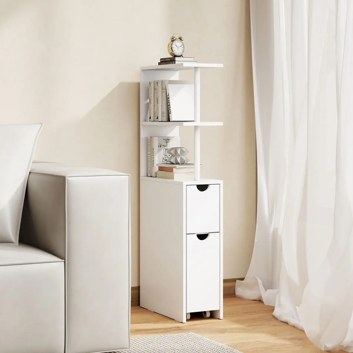 Dulap pentru baie Costway JV13167WH (White) - 5
