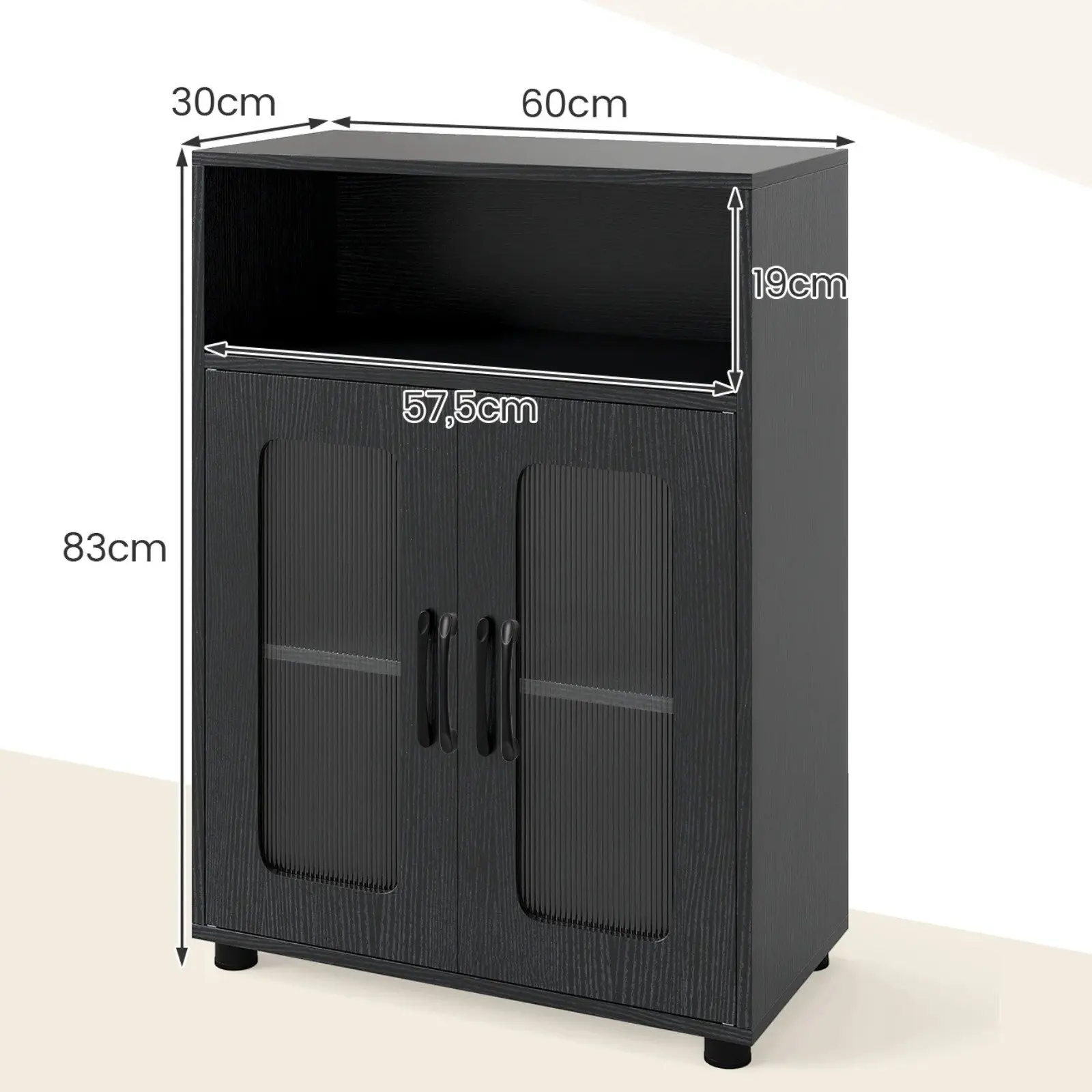 Шкафчик для ванной Costway JV13226DK (Black) - 4