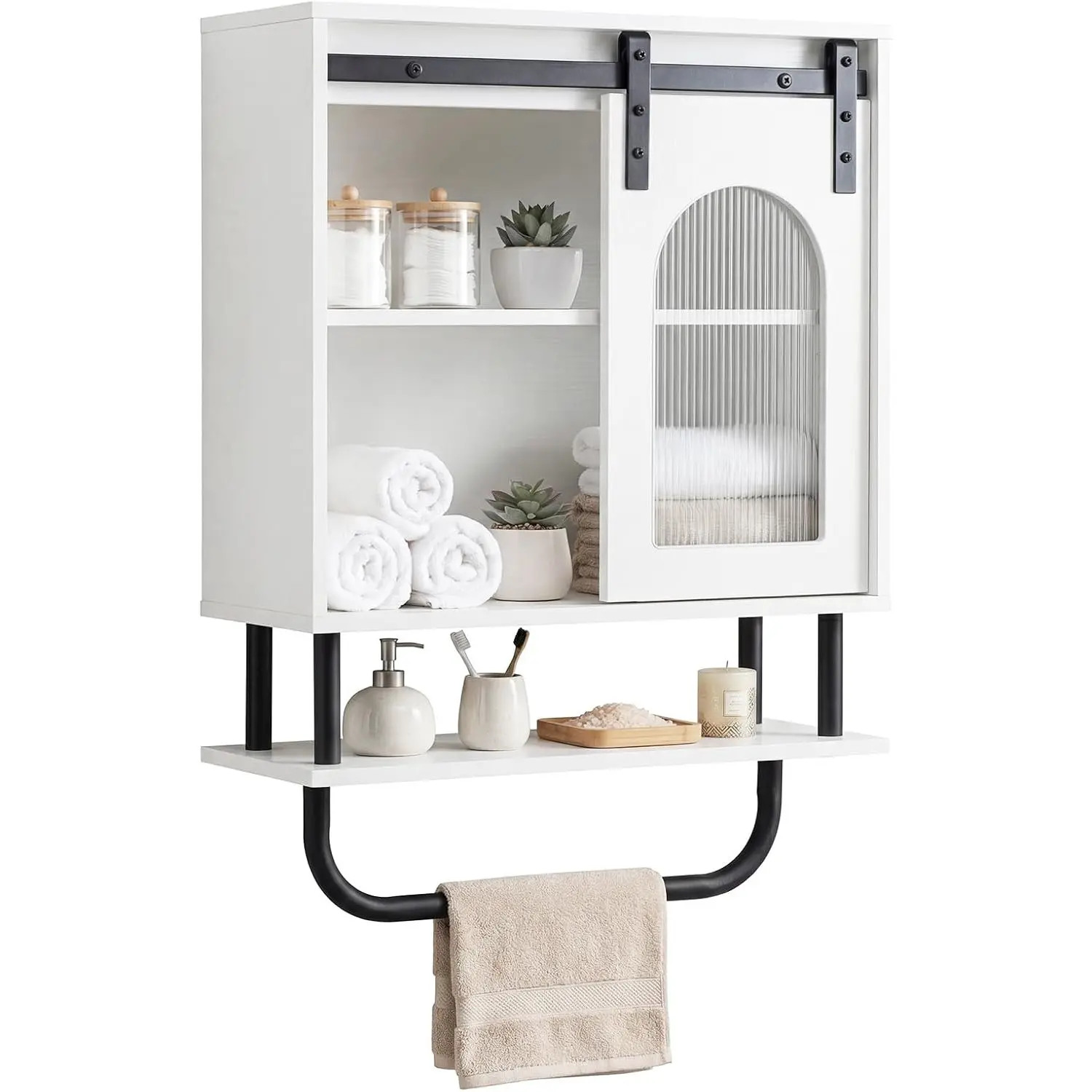 Шкафчик для ванной Costway JV13417WH (White) - 3