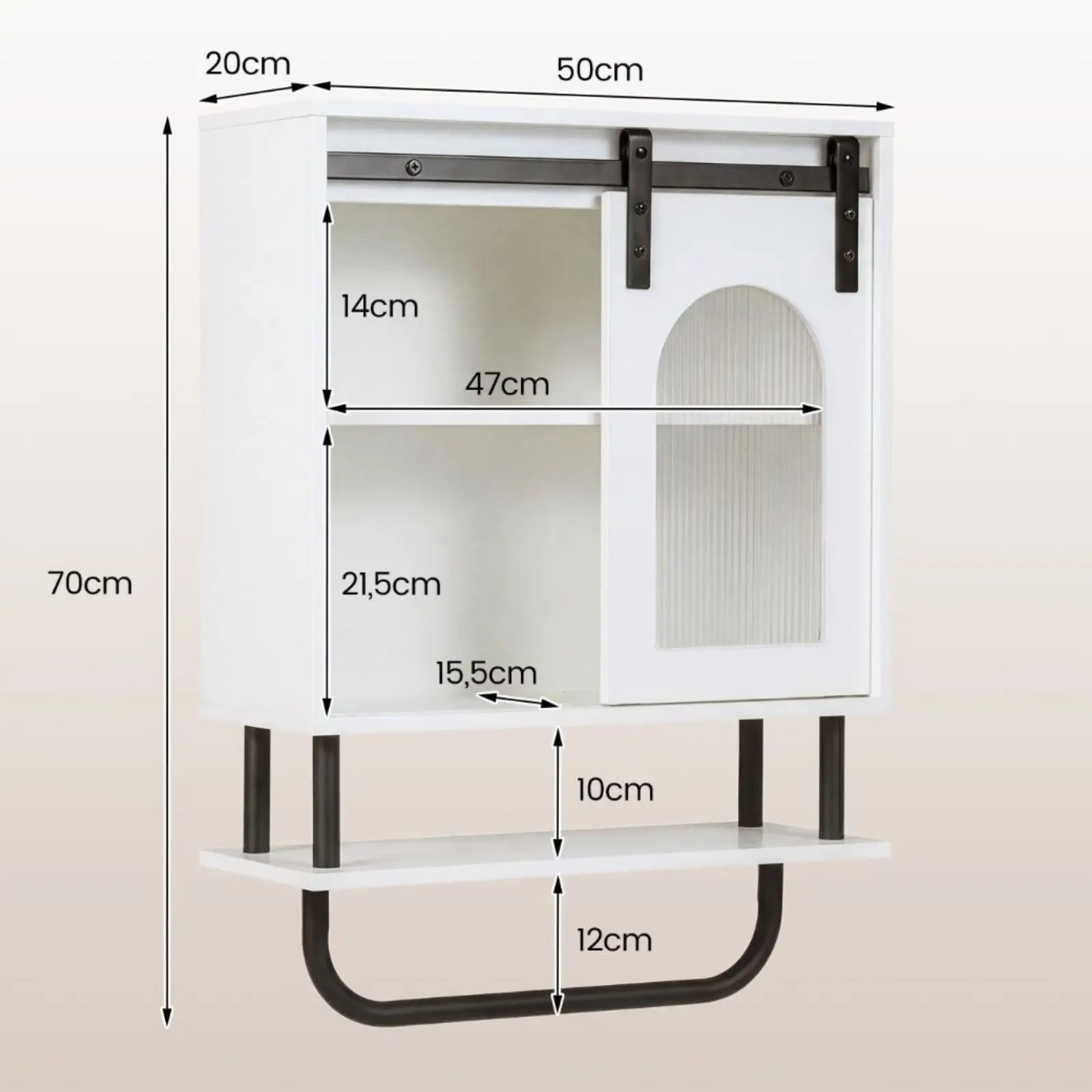 Шкафчик для ванной Costway JV13417WH (White) - 4