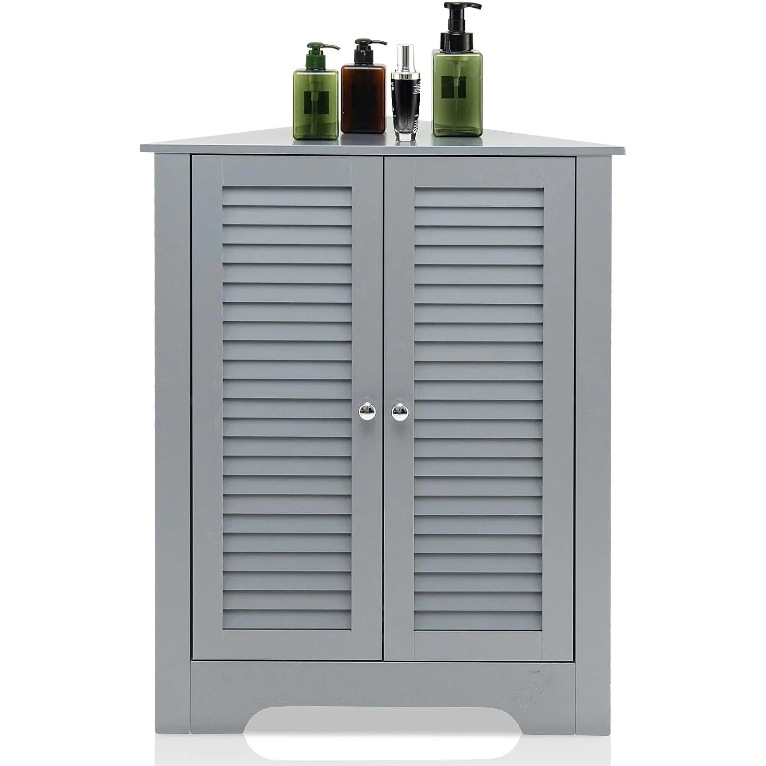 Шкафчик для ванной угловой Costway HW63897GR (Grey) - 2