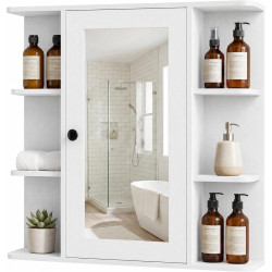 Шкафчик с зеркалом Costway BA8484WH (White) Thumb