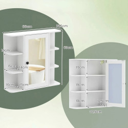 Шкафчик с зеркалом Costway BA8484WH (White) Thumb