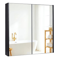 Шкафчик с зеркалом Costway JV14032DK (Black) Thumb