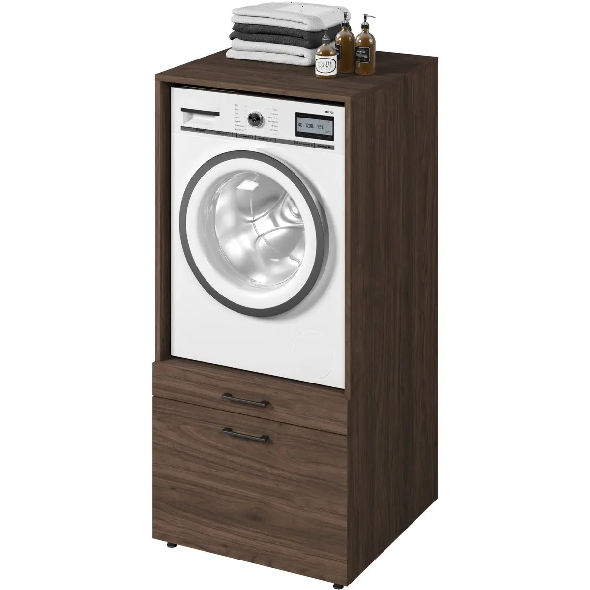 Шкаф для стиральной машины Helvetia AZA 30OVME60 (Walnut Villa) - 4