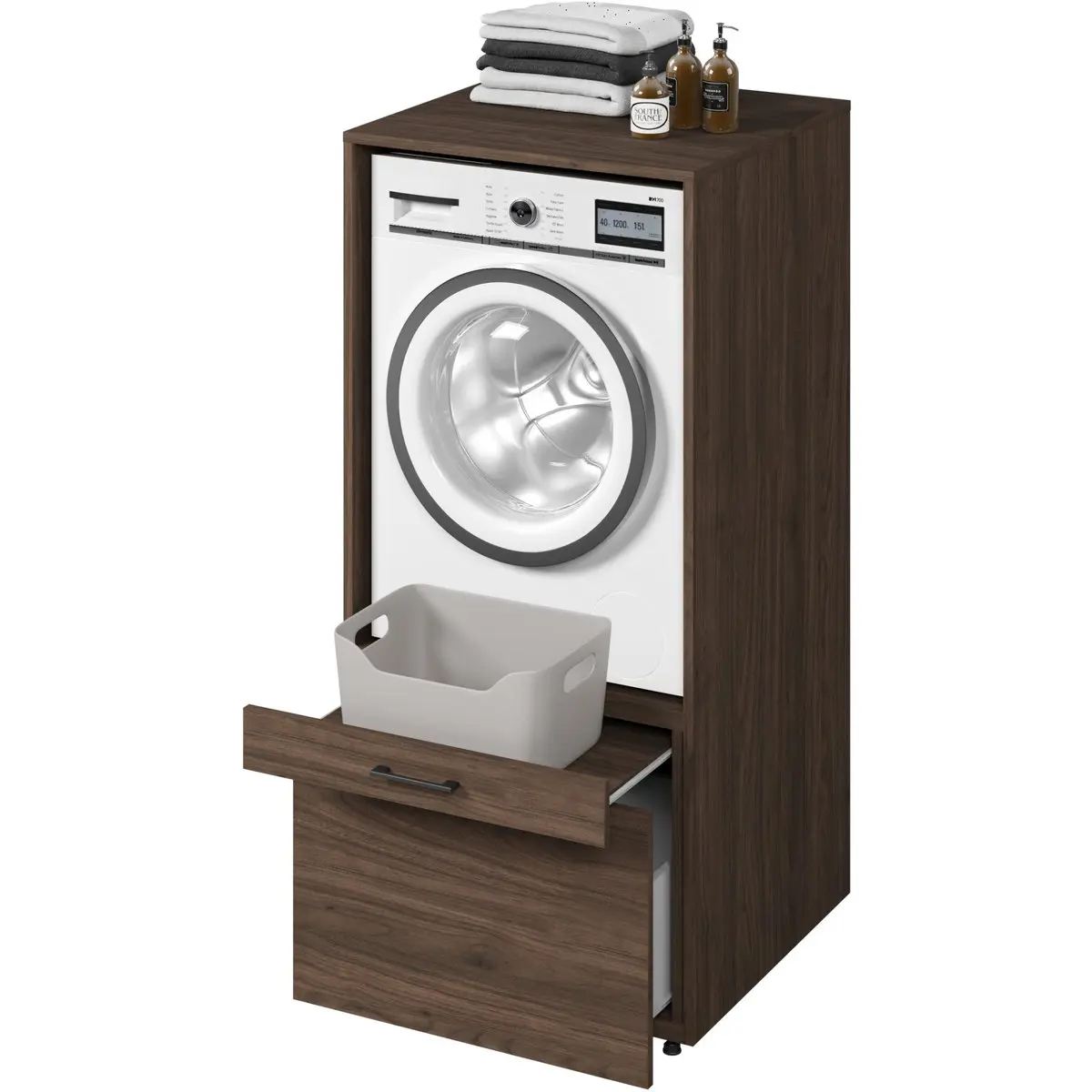 Шкаф для стиральной машины Helvetia AZA 30OVME60 (Walnut Villa) - 5