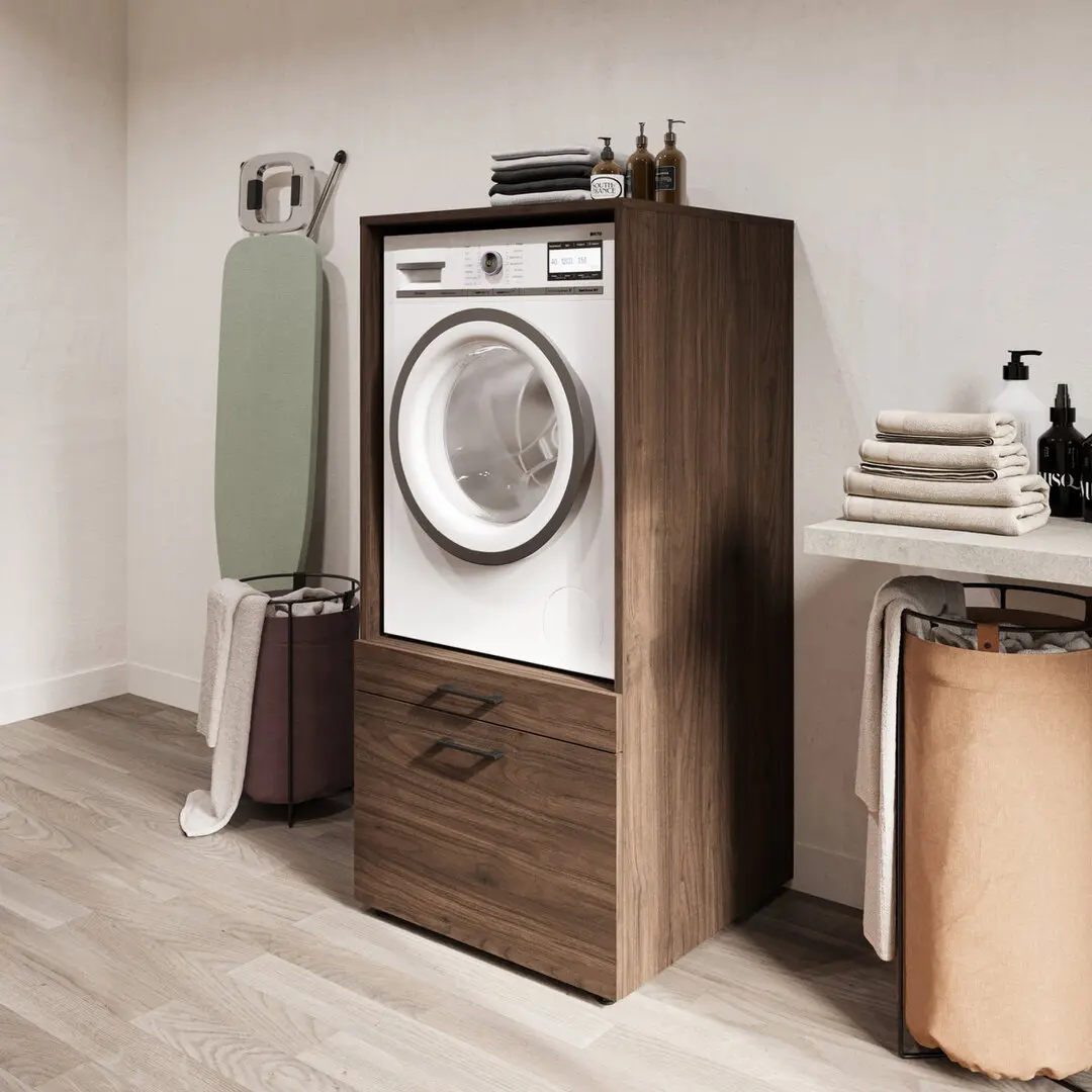 Шкаф для стиральной машины Helvetia AZA 30OVME60 (Walnut Villa)