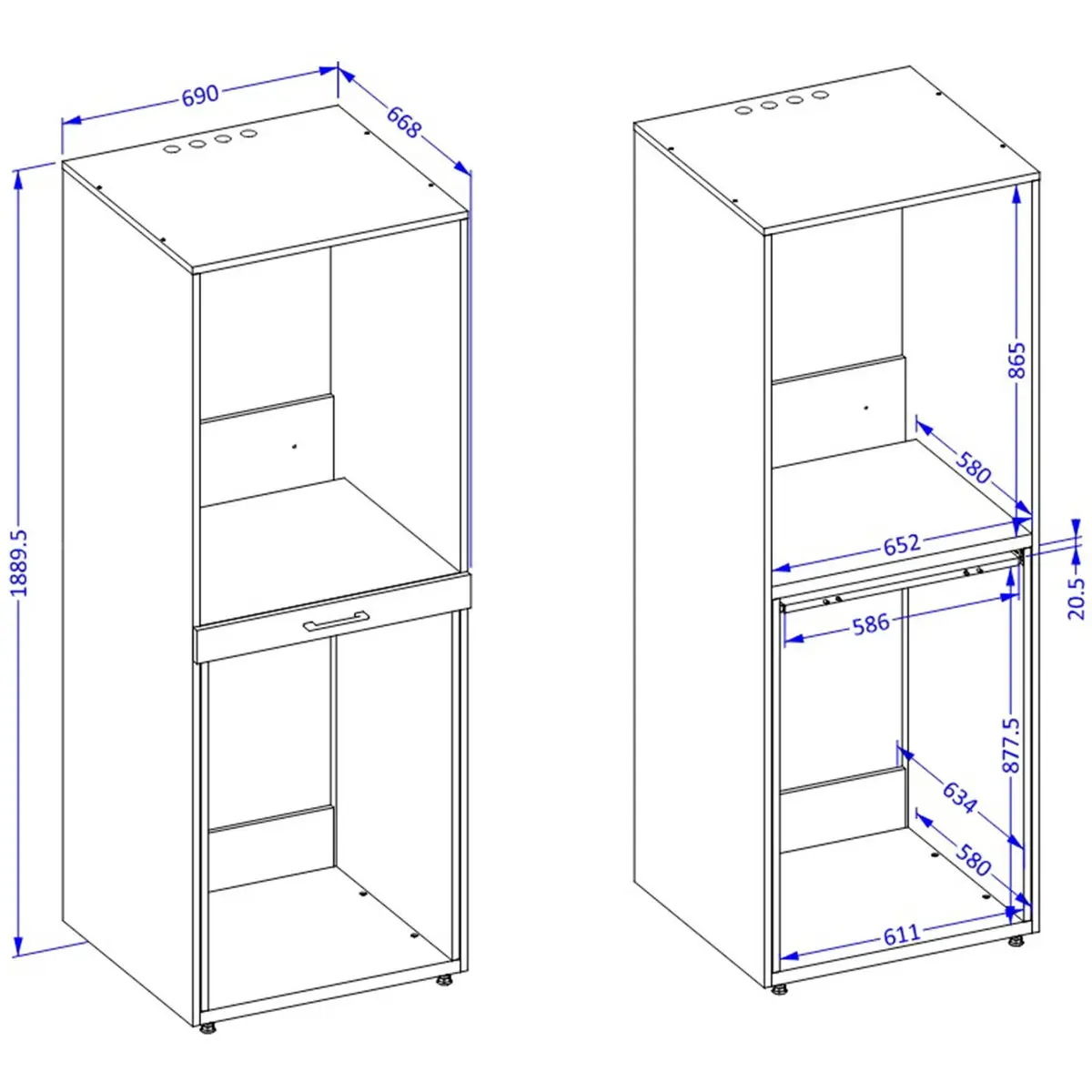 Шкаф для стиральной машины Helvetia AZA 30OVME61 (Walnut Villa) - 6
