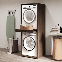 Шкаф для стиральной машины Helvetia AZA 30OVME61 (Walnut Villa) Thumb
