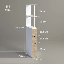 Шкаф Homcom 834-114V80ND (White/Natural) Thumb