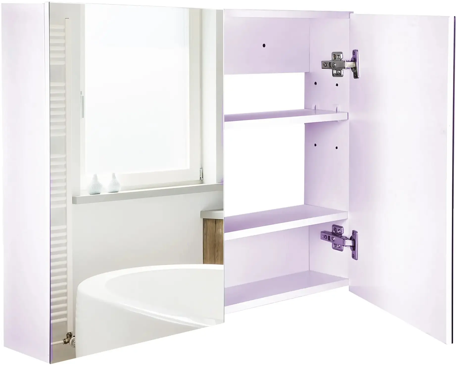 Шкаф подвесной с зеркалом Homcom 834-044 (White) - 3