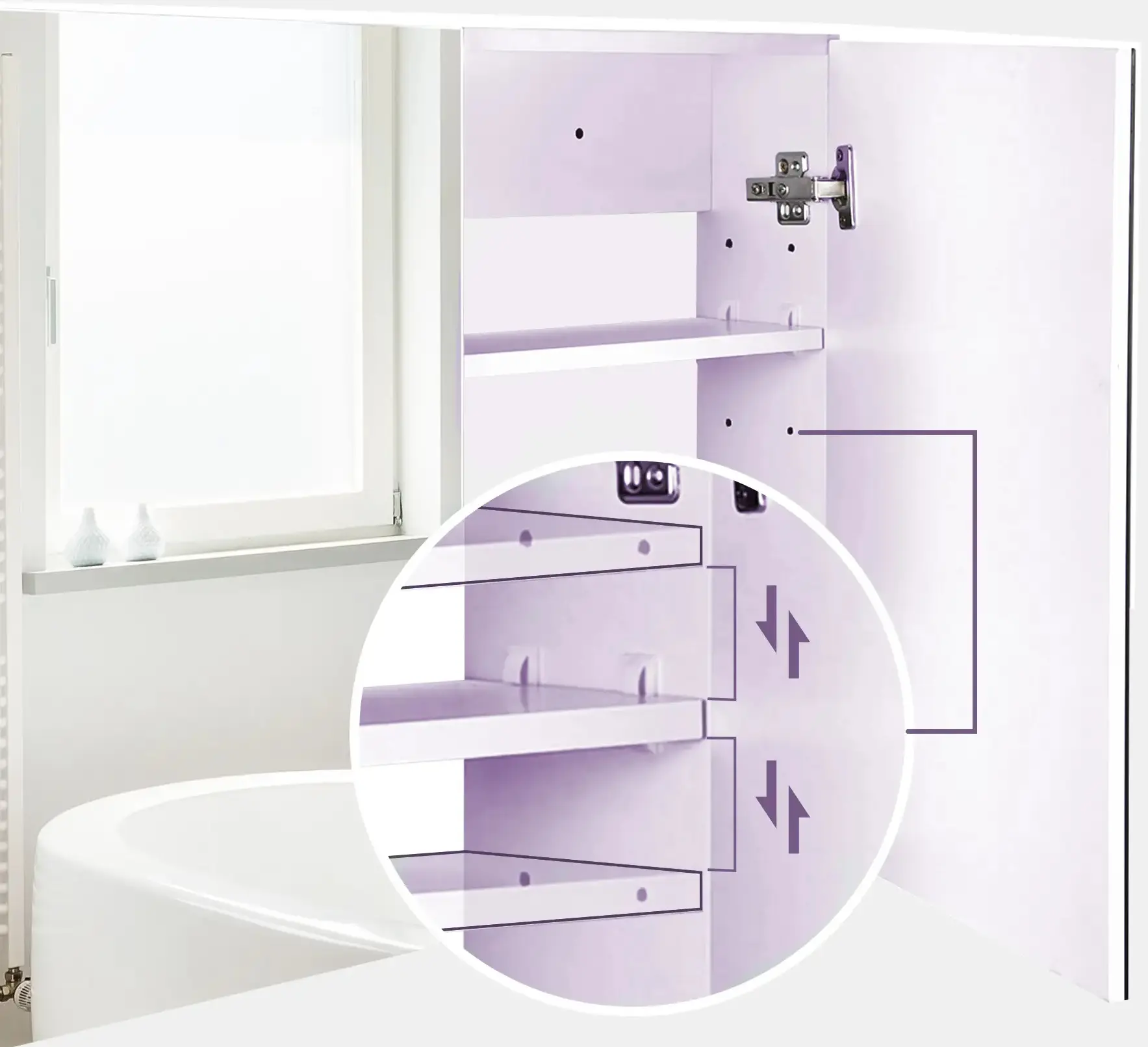Шкаф подвесной с зеркалом Homcom 834-044 (White) - 5