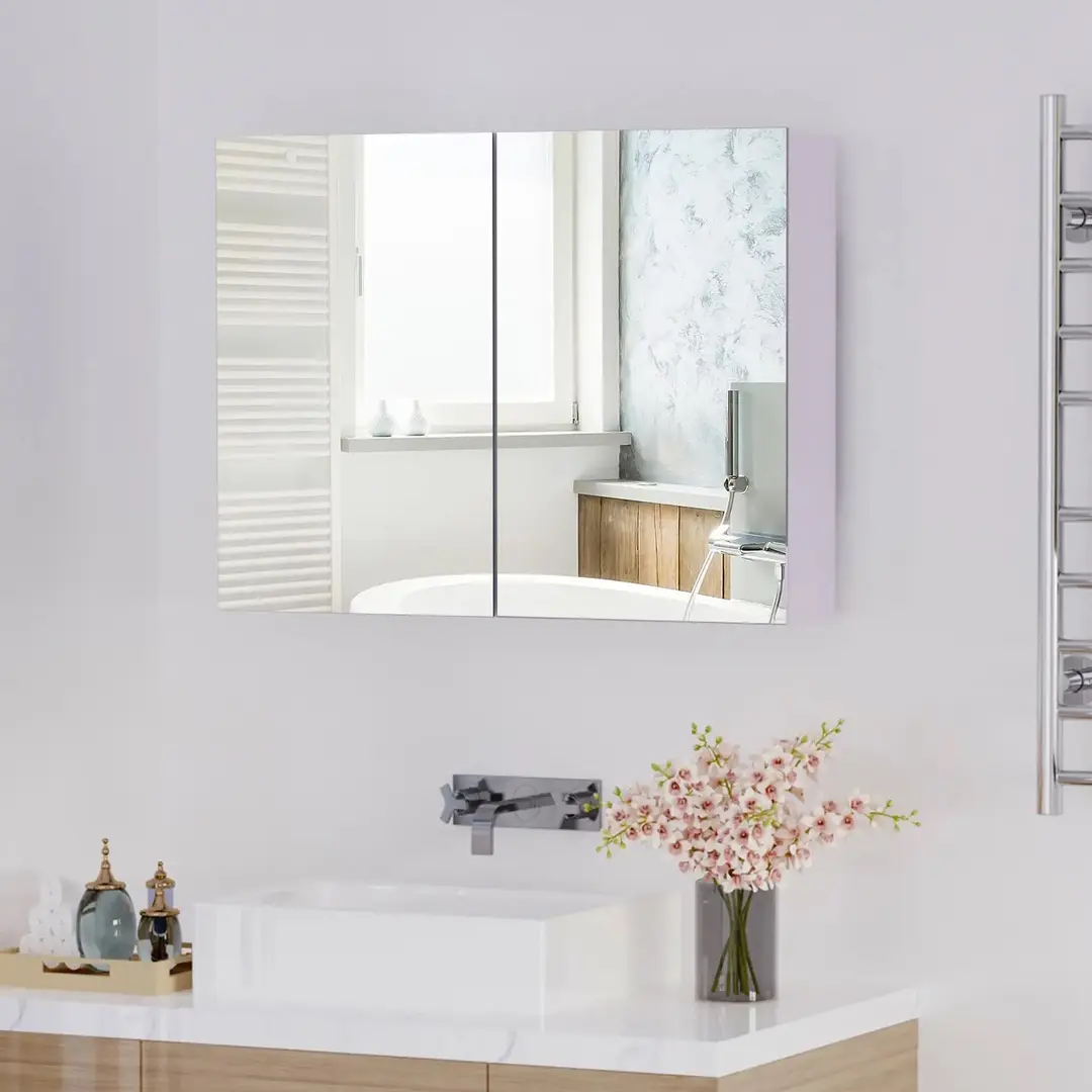 Шкаф подвесной с зеркалом Homcom 834-044 (White)