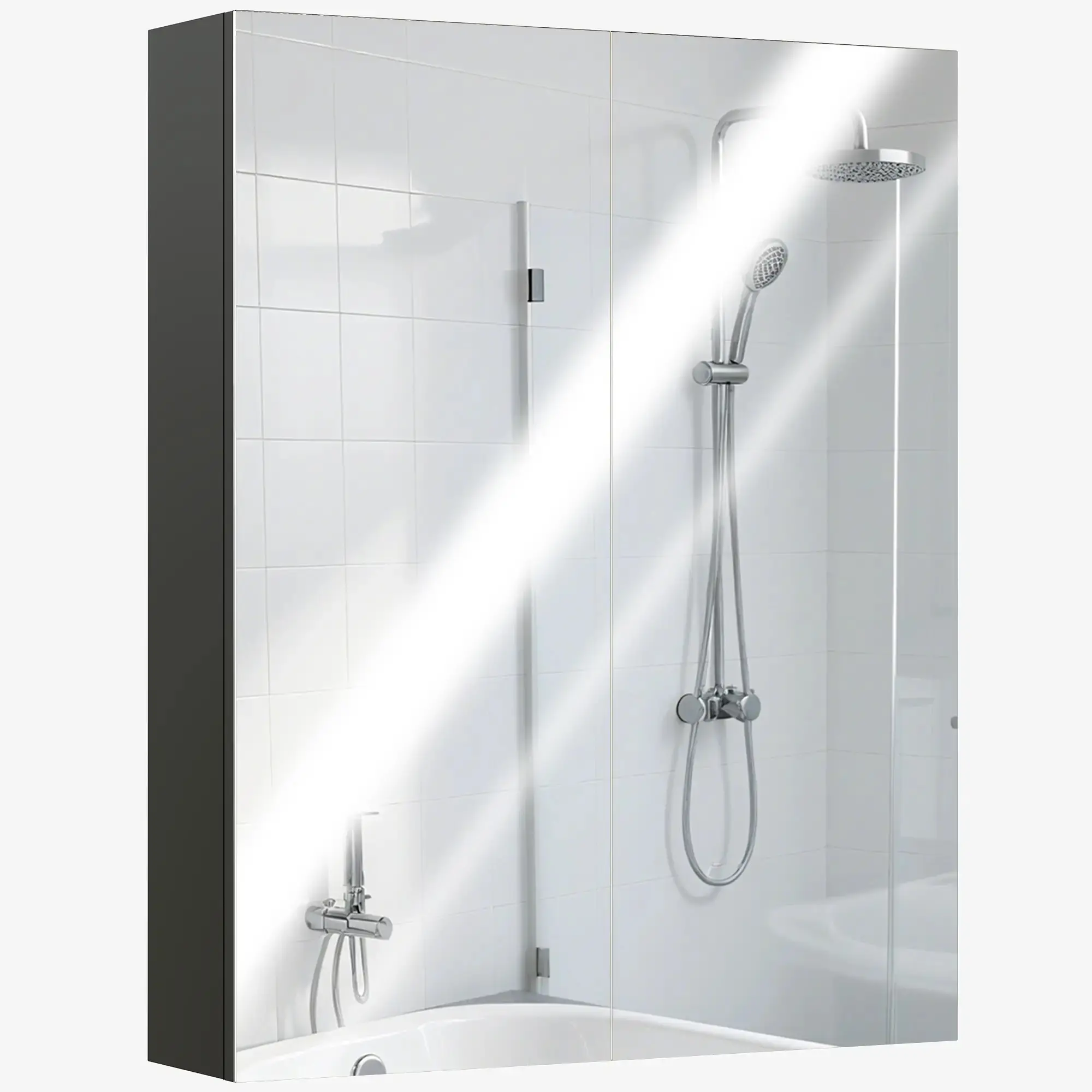 Dulap cu oglinda Homcom 811-032V00BK (Black) - 3