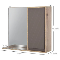 Шкаф с зеркалом Homcom 834-244 (Grey/Oak) Thumb