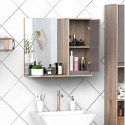 Шкаф с зеркалом Homcom 834-244 (Grey/Oak)