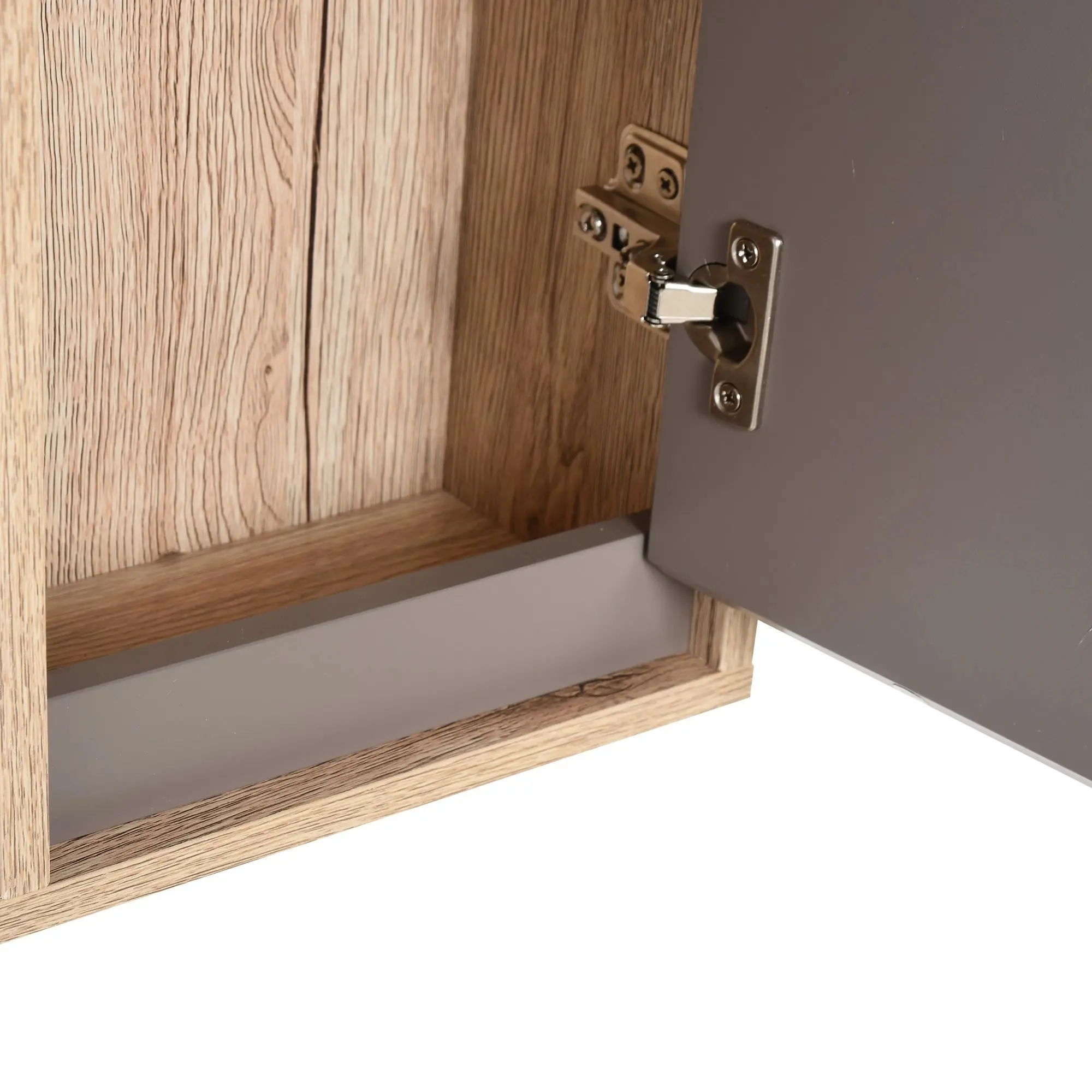 Шкаф с зеркалом Homcom 834-244 (Grey/Oak) - 5