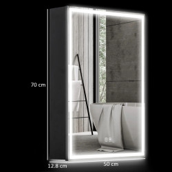 Шкаф с зеркалом Homcom 834-790V00BK LED (Black) Thumb