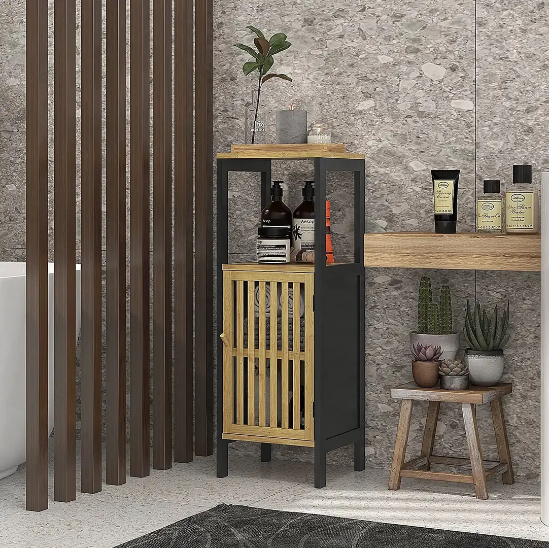 Dulap mic Homcom 834-669V00BK (Black/Natural)