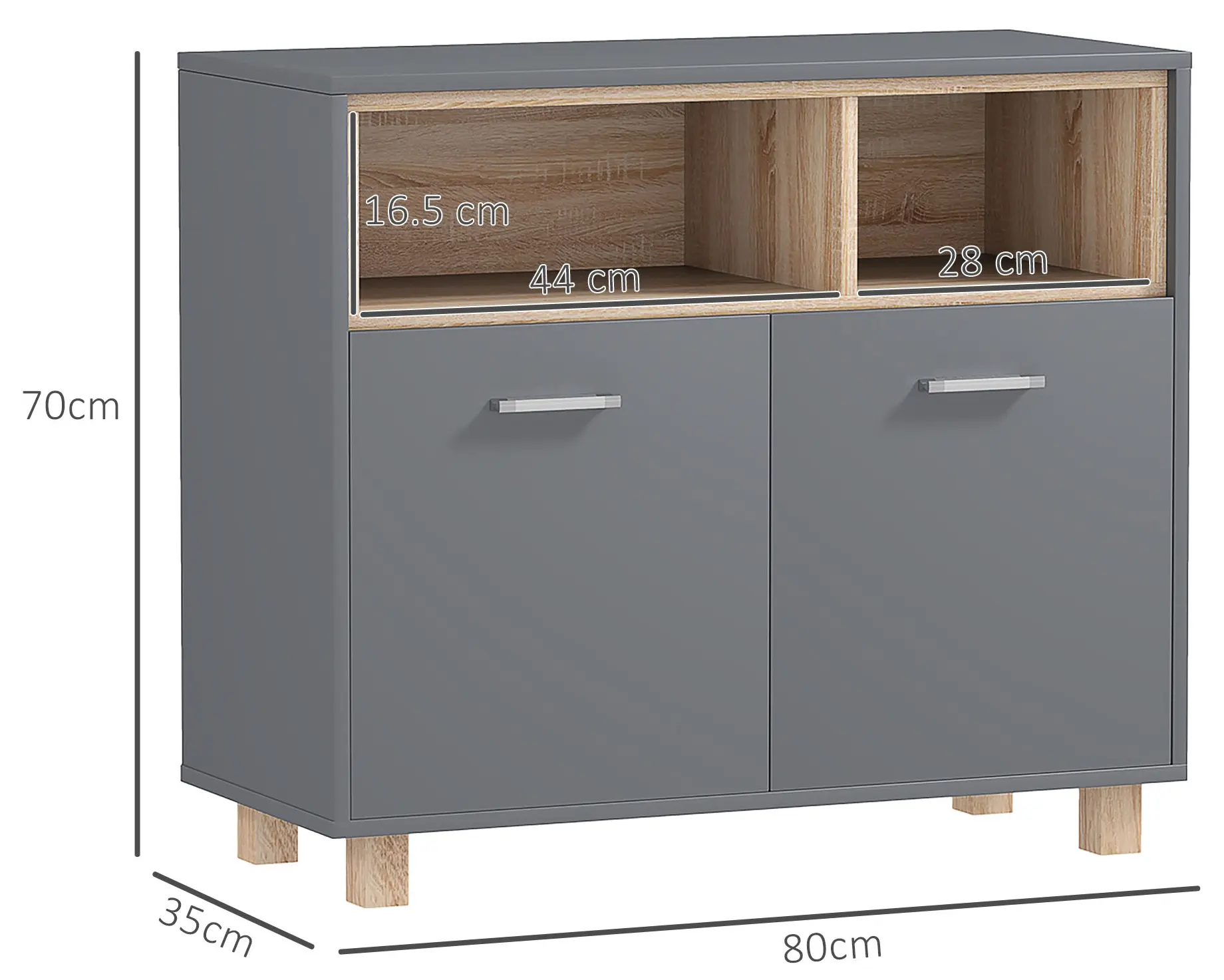 Dulap mic Homcom 834-741V00GY (Grey) - 4