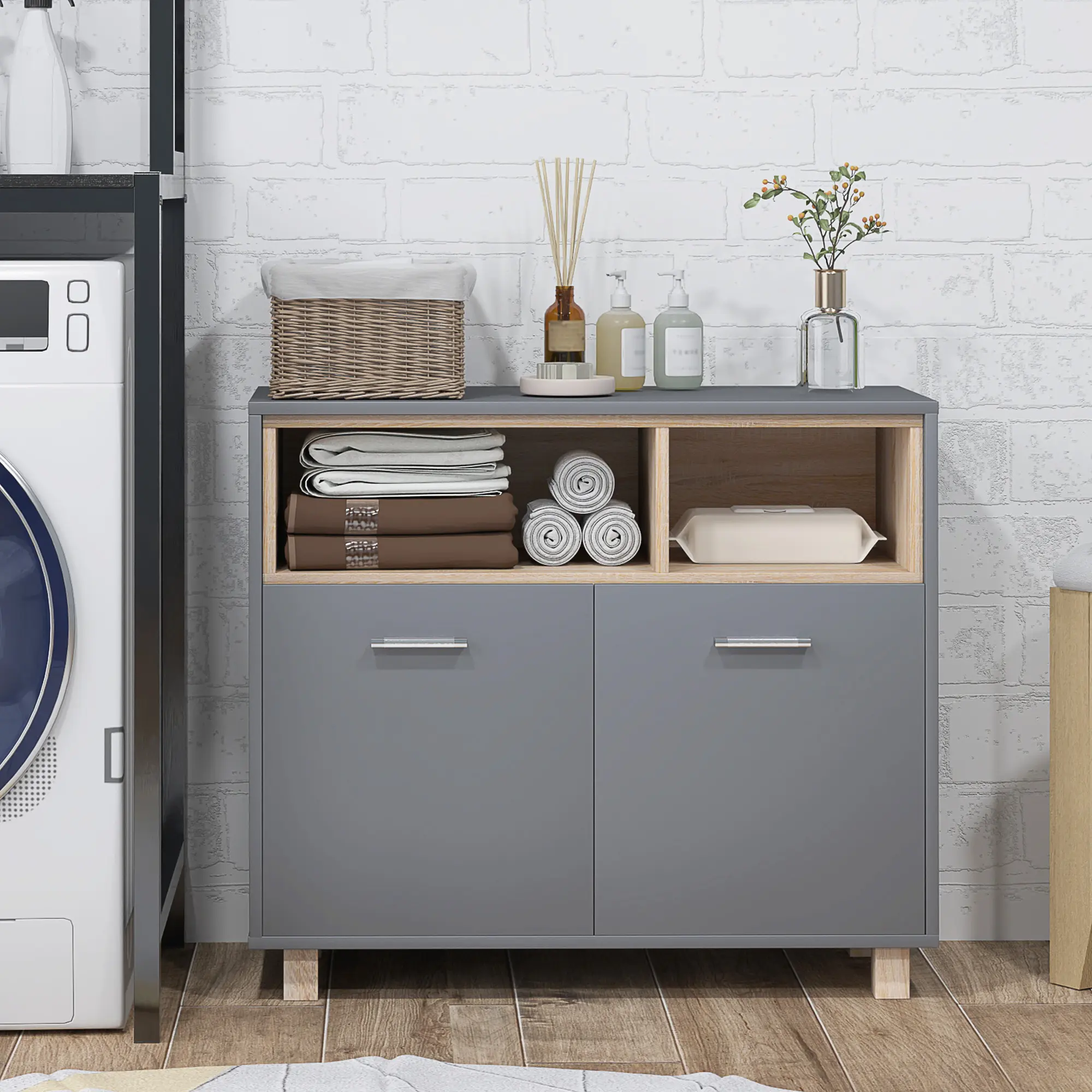 Dulap mic Homcom 834-741V00GY (Grey) - 7