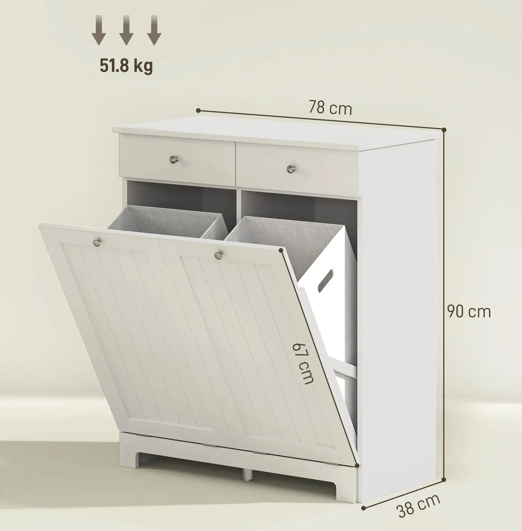 Dulap mic Homcom 834-773V81WT (White) - 8