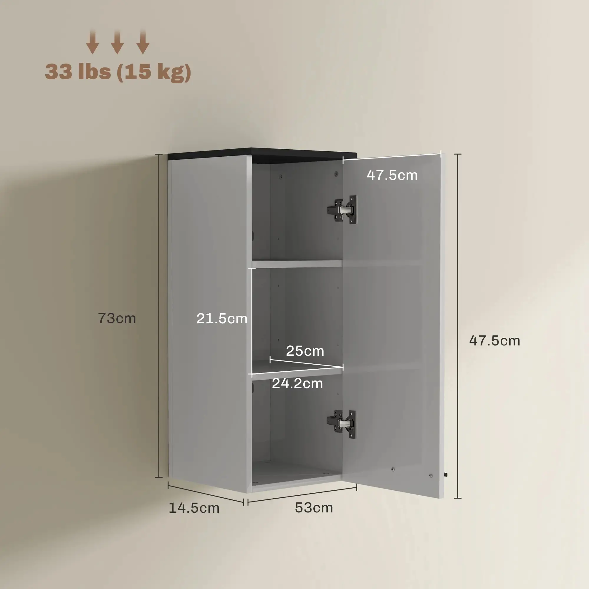 Шкафчик подвесной Homcom 837-531V00WT (White Gloss) - 4