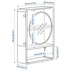 Dulap cu oglinda Ikea Ivosjon 44x15x59 (Albastru) Thumb
