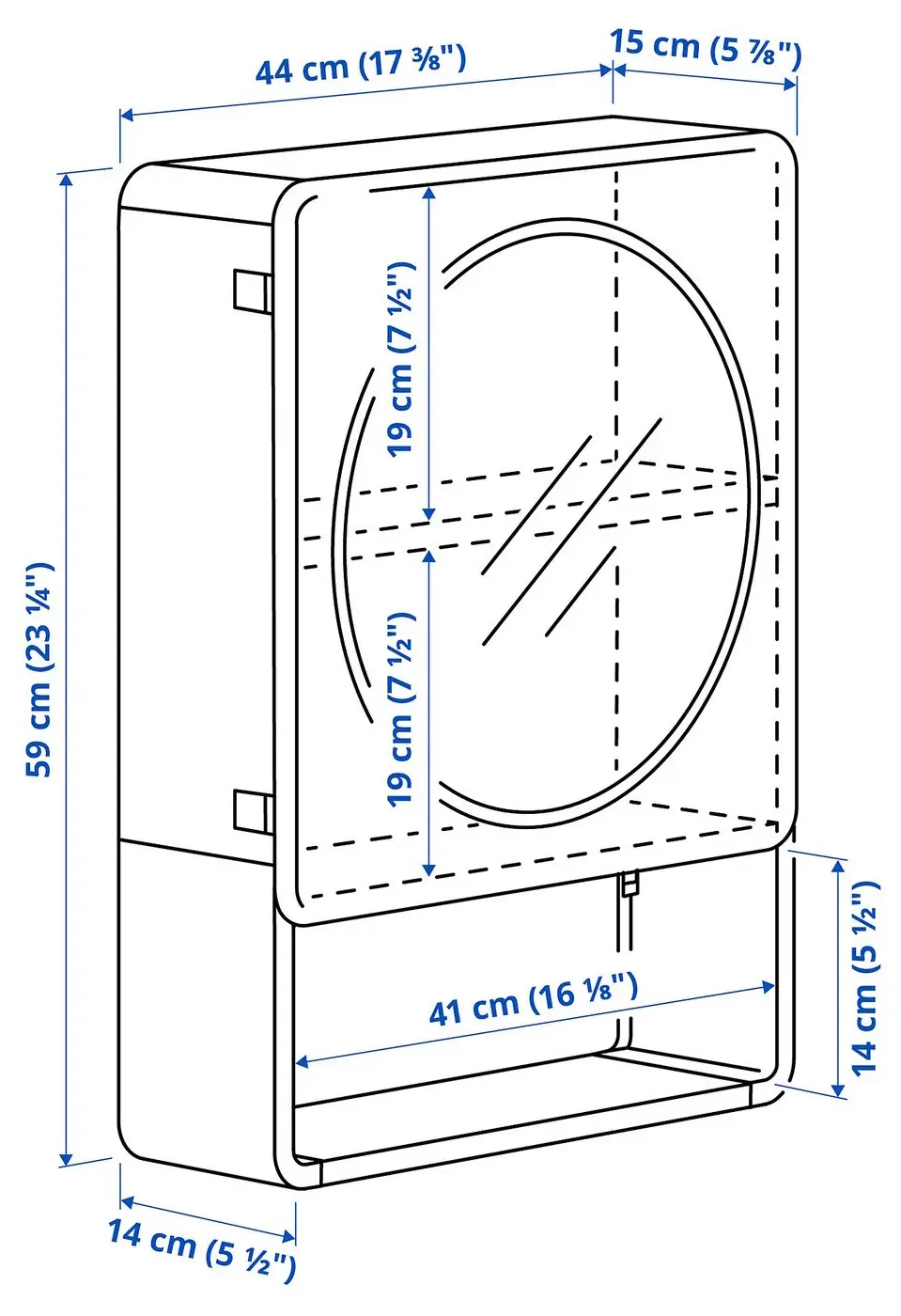 Dulap cu oglinda Ikea Ivosjon 44x15x59 (Albastru) - 2