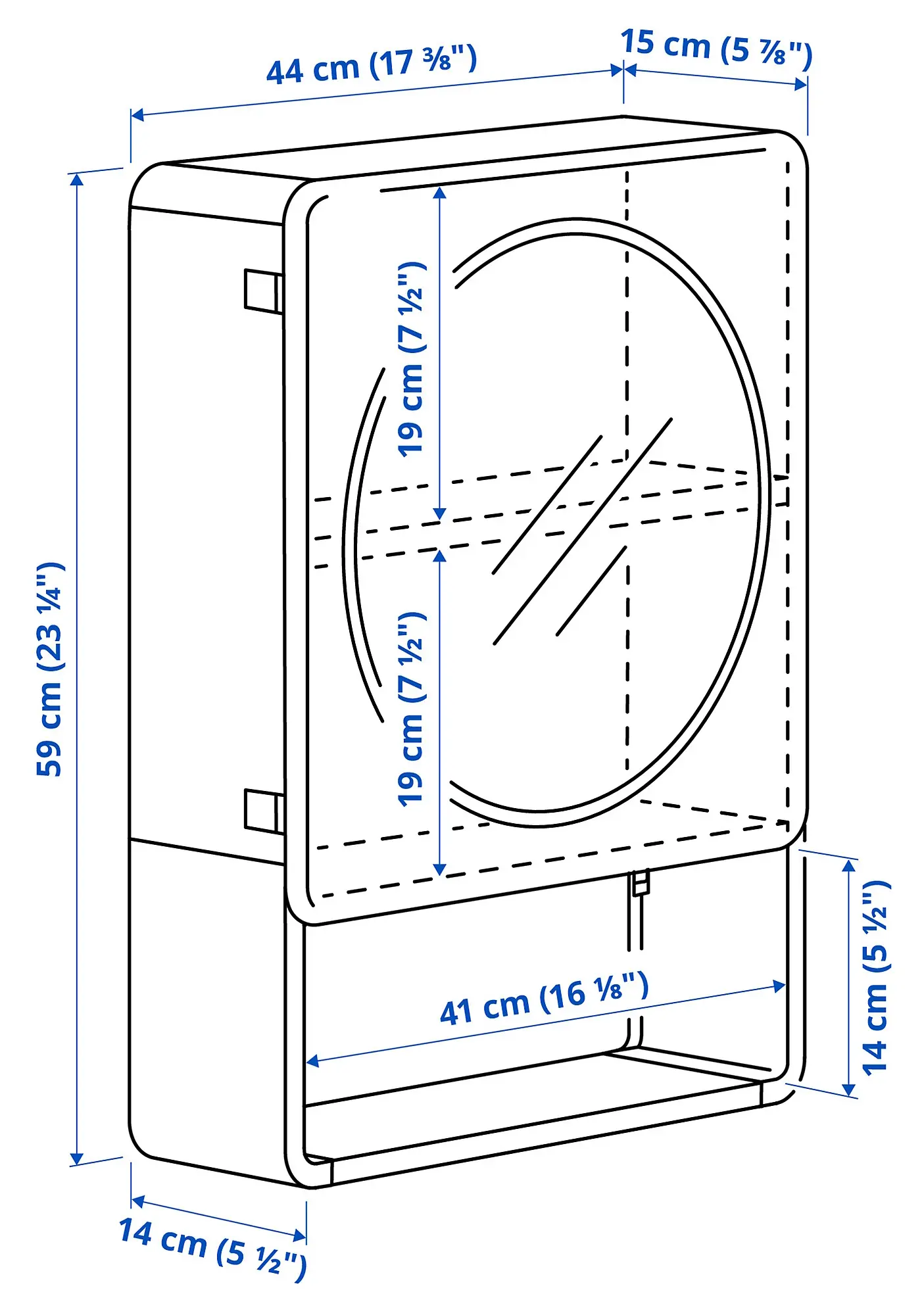 Шкаф с зеркалом Ikea Ivosjon 44x15x59 (Зеленый) - 3