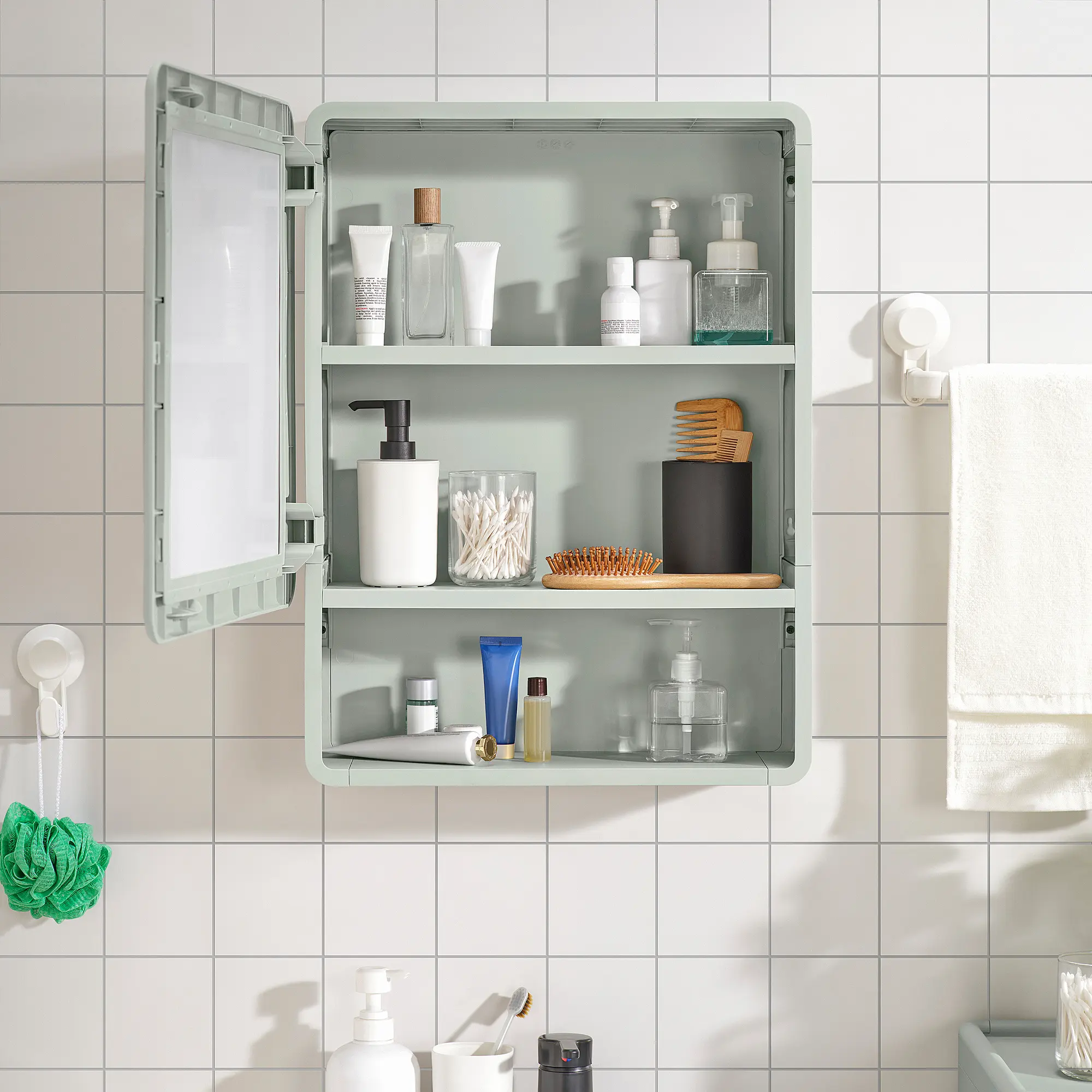 Шкаф с зеркалом Ikea Ivosjon 44x15x59 (Зеленый) - 4