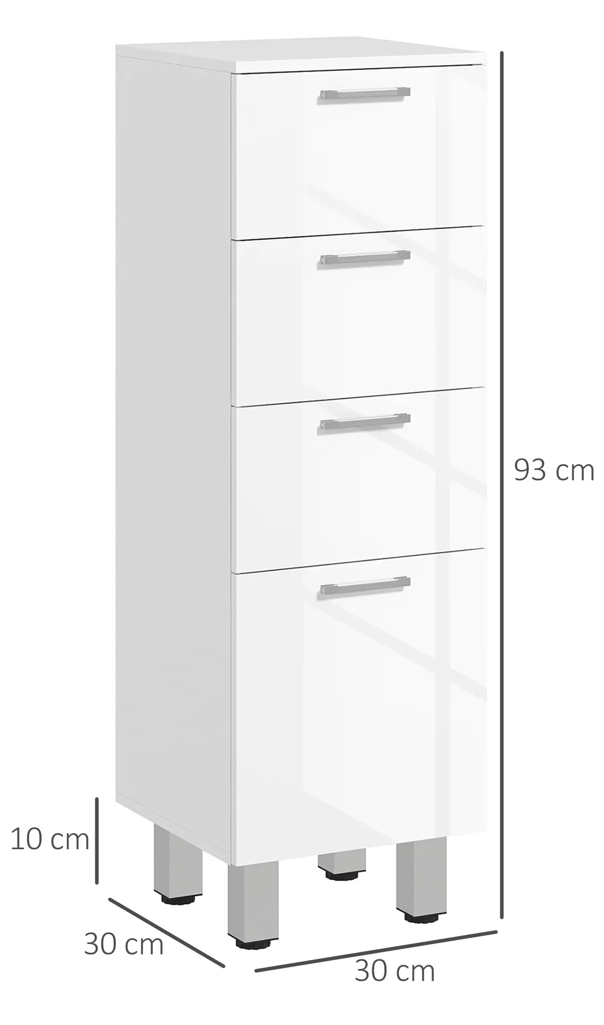 Комод для ванной Kleankin 834-627V00WT (White Gloss) - 4