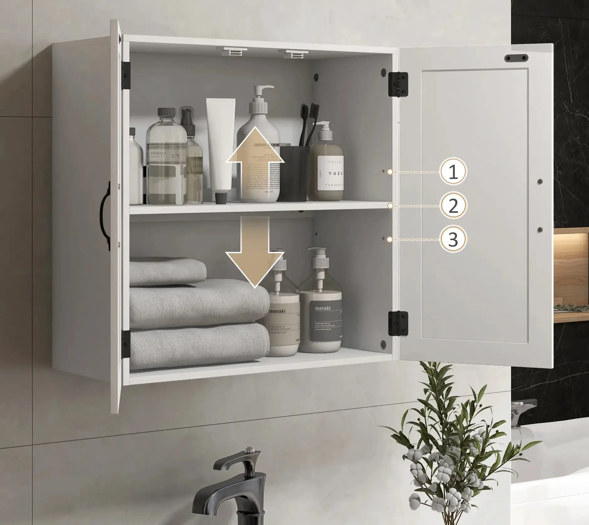 Dulap suspendat Kleankin 834-650V00WT (White) - 6