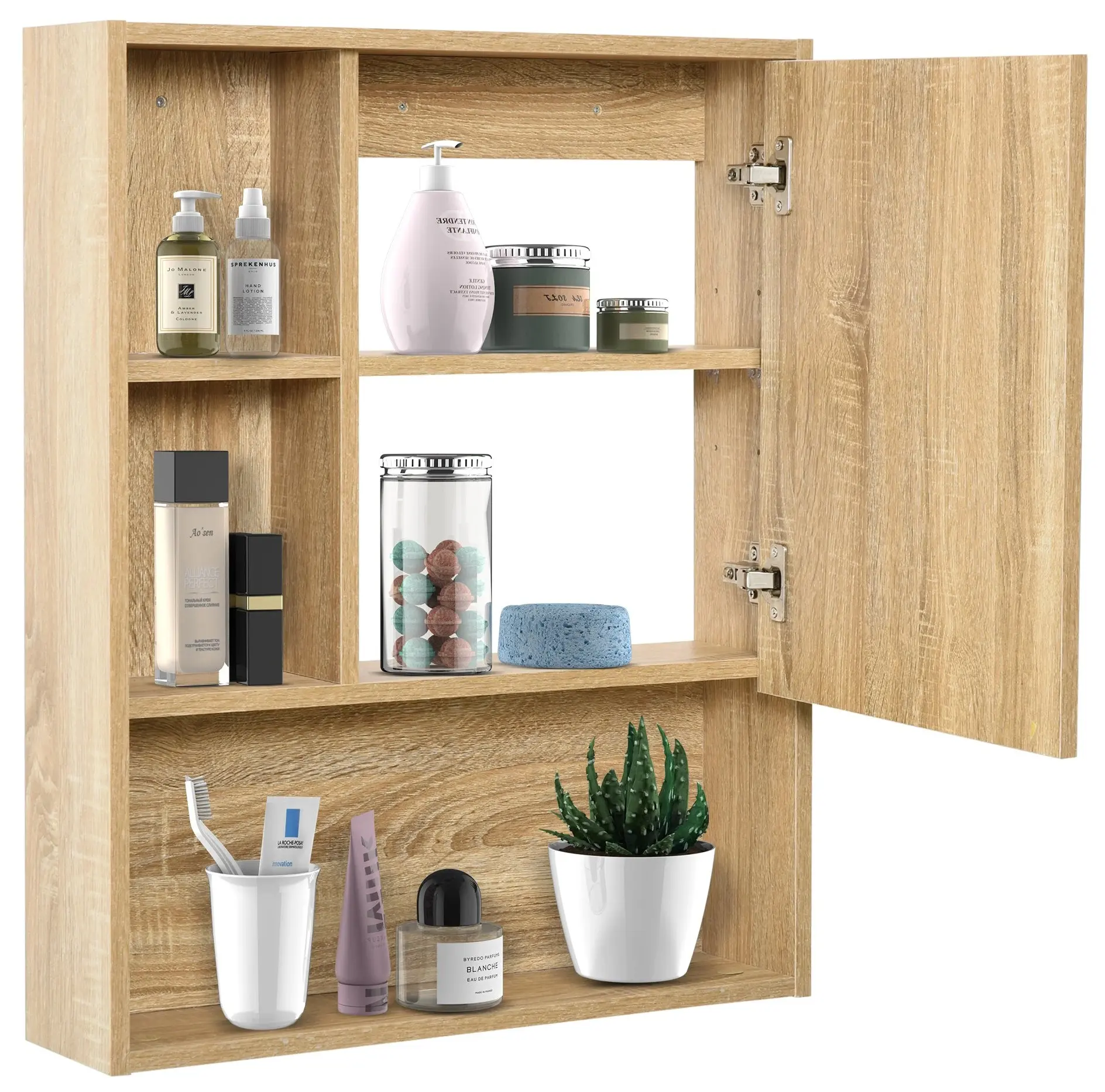 Шкаф с зеркалом Kleankin 834-259 (Oak) - 3