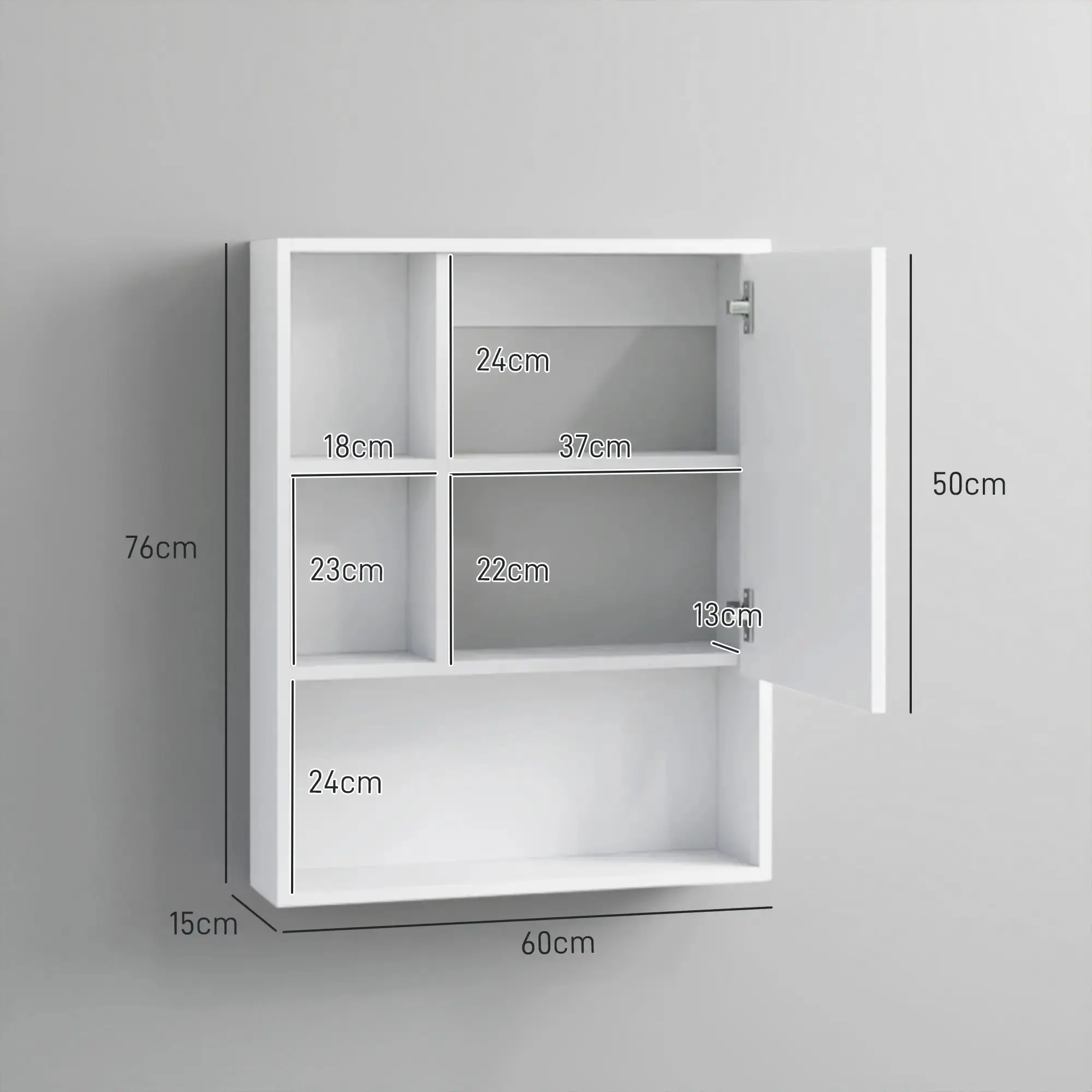 Шкаф с зеркалом Kleankin 834-259V80WT (White) - 6