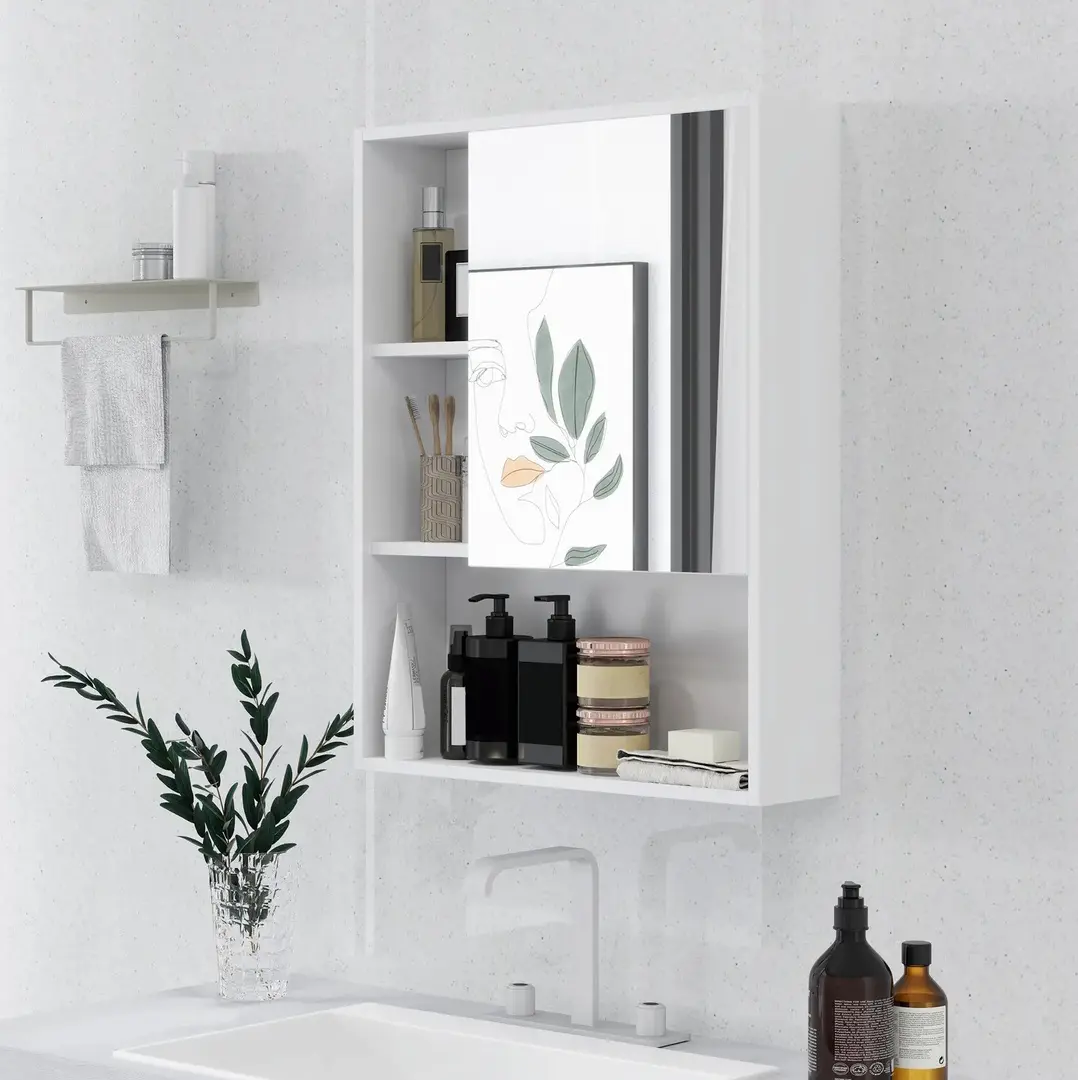 Шкаф с зеркалом Kleankin 834-259V80WT (White)