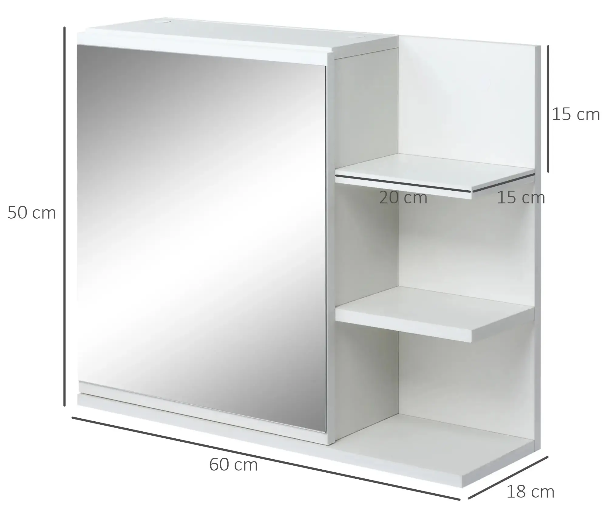 Dulap cu oglinda Kleankin 834-378WT (White) - 4